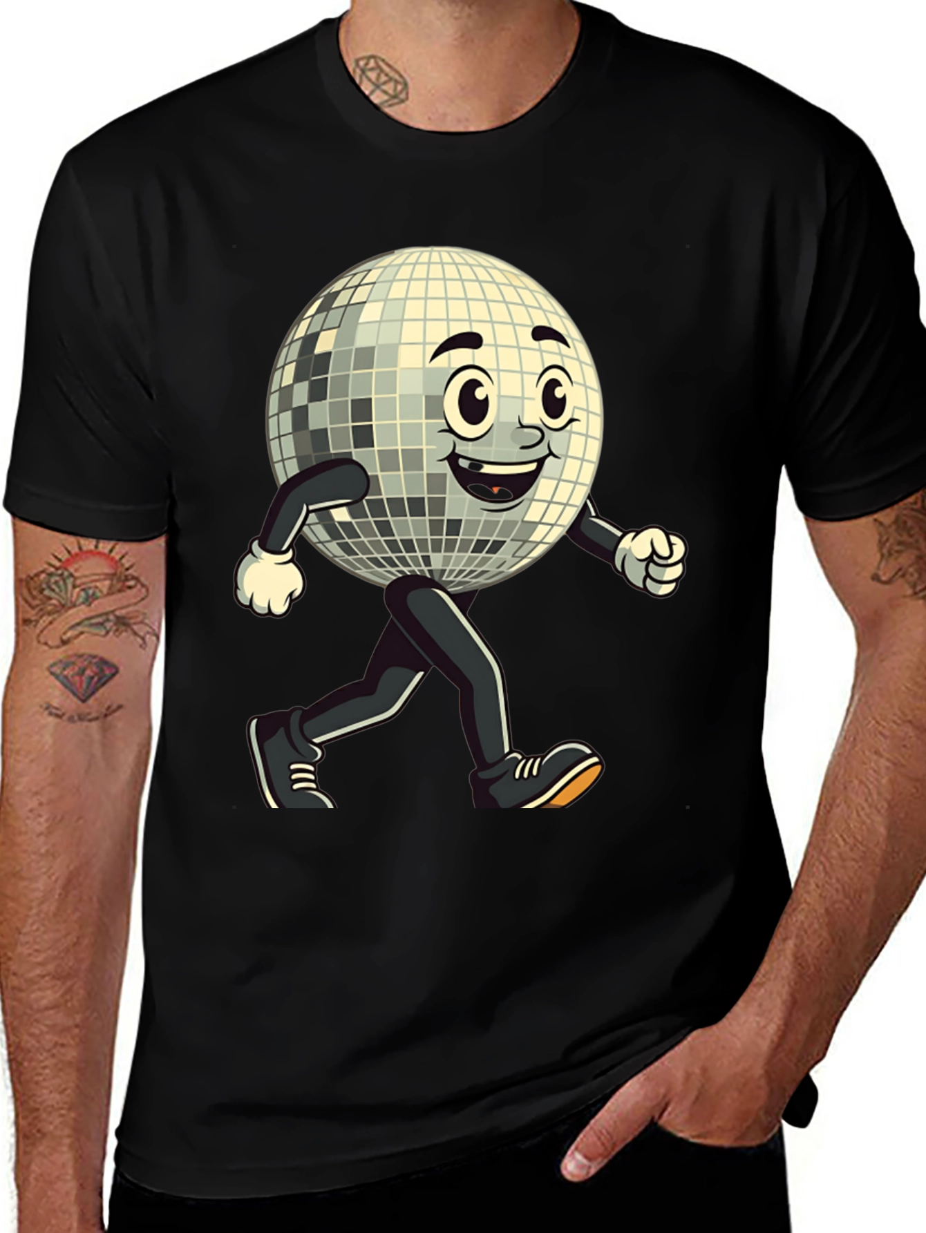 Variant 27 of Retro Disco Ball Run T-Shirt - Groovy Design