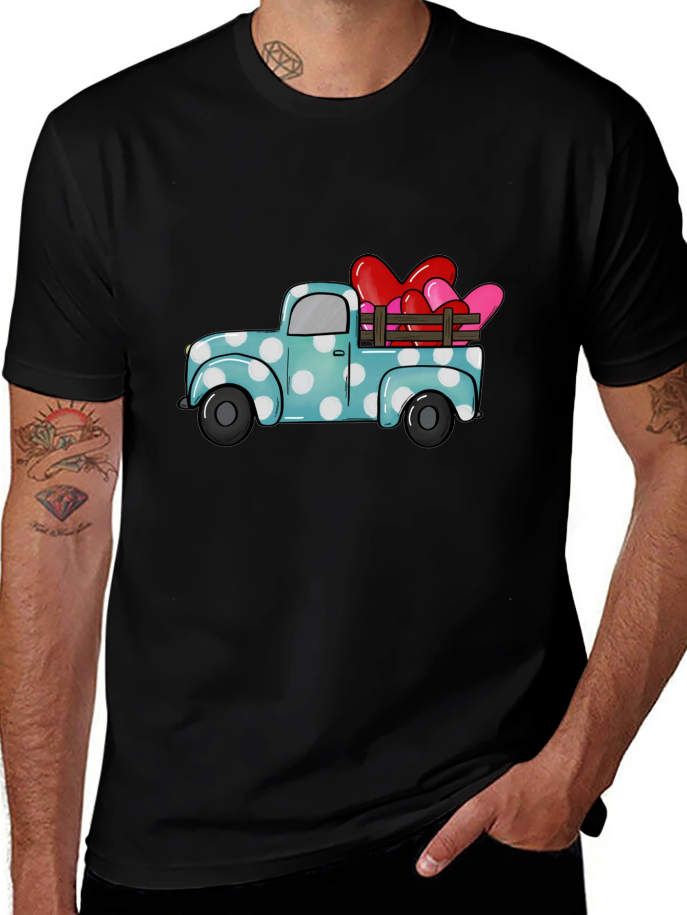 Variant 13 of Heart Truck Graphic Tee - Valentine's Day T-Shirt