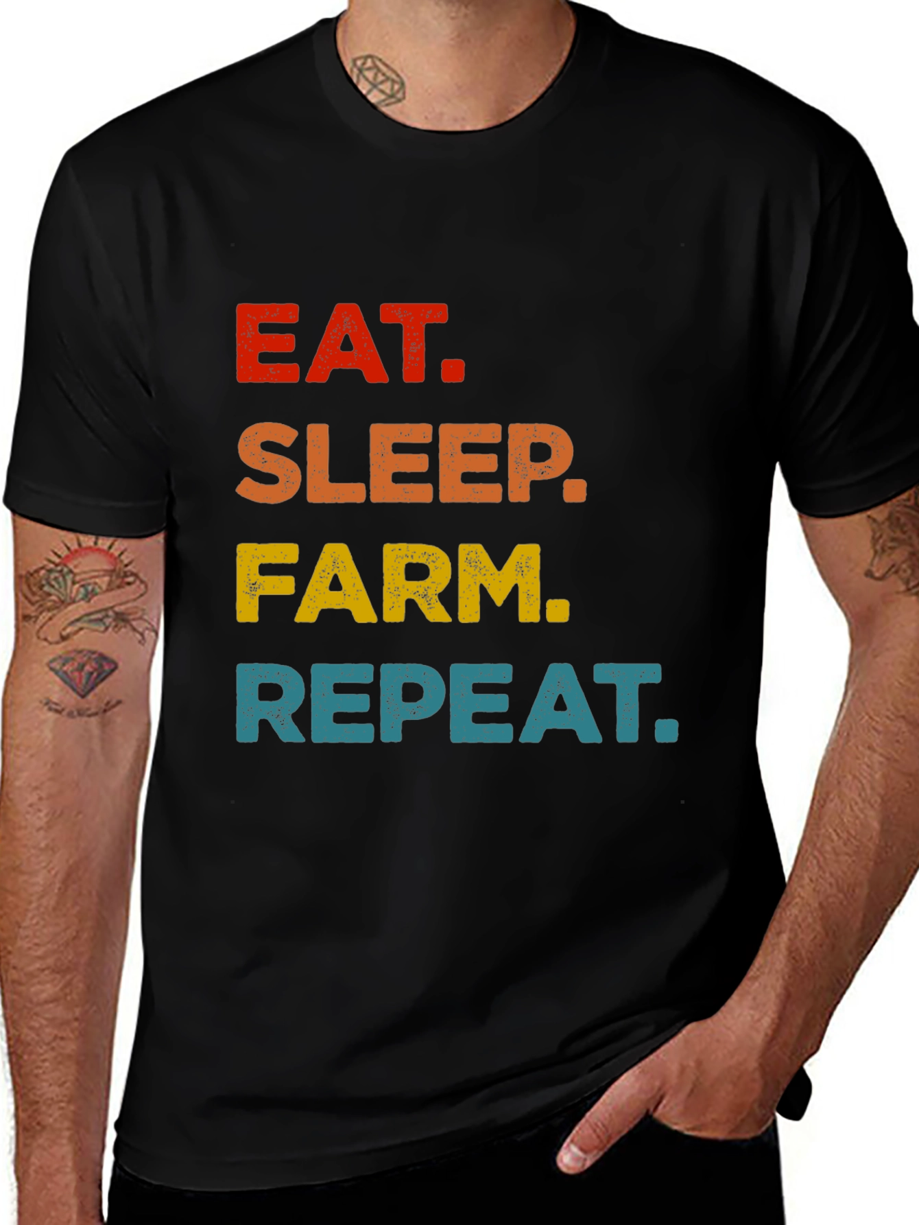 Variant 9 of Eat, Sleep, Farm, Repeat Graphic Tee