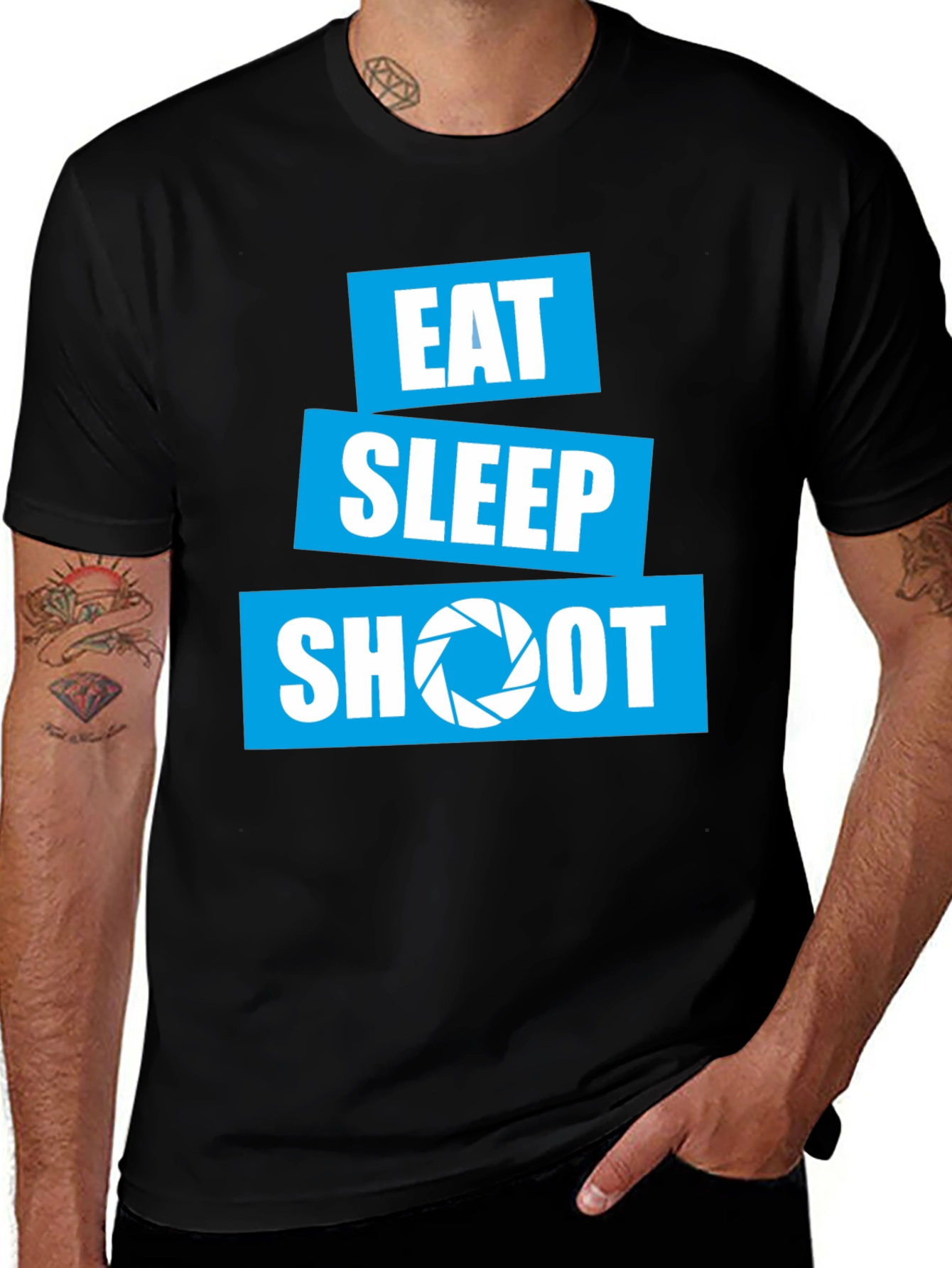 Variant 27 of Eat Sleep Shoot Black Graphic Tee