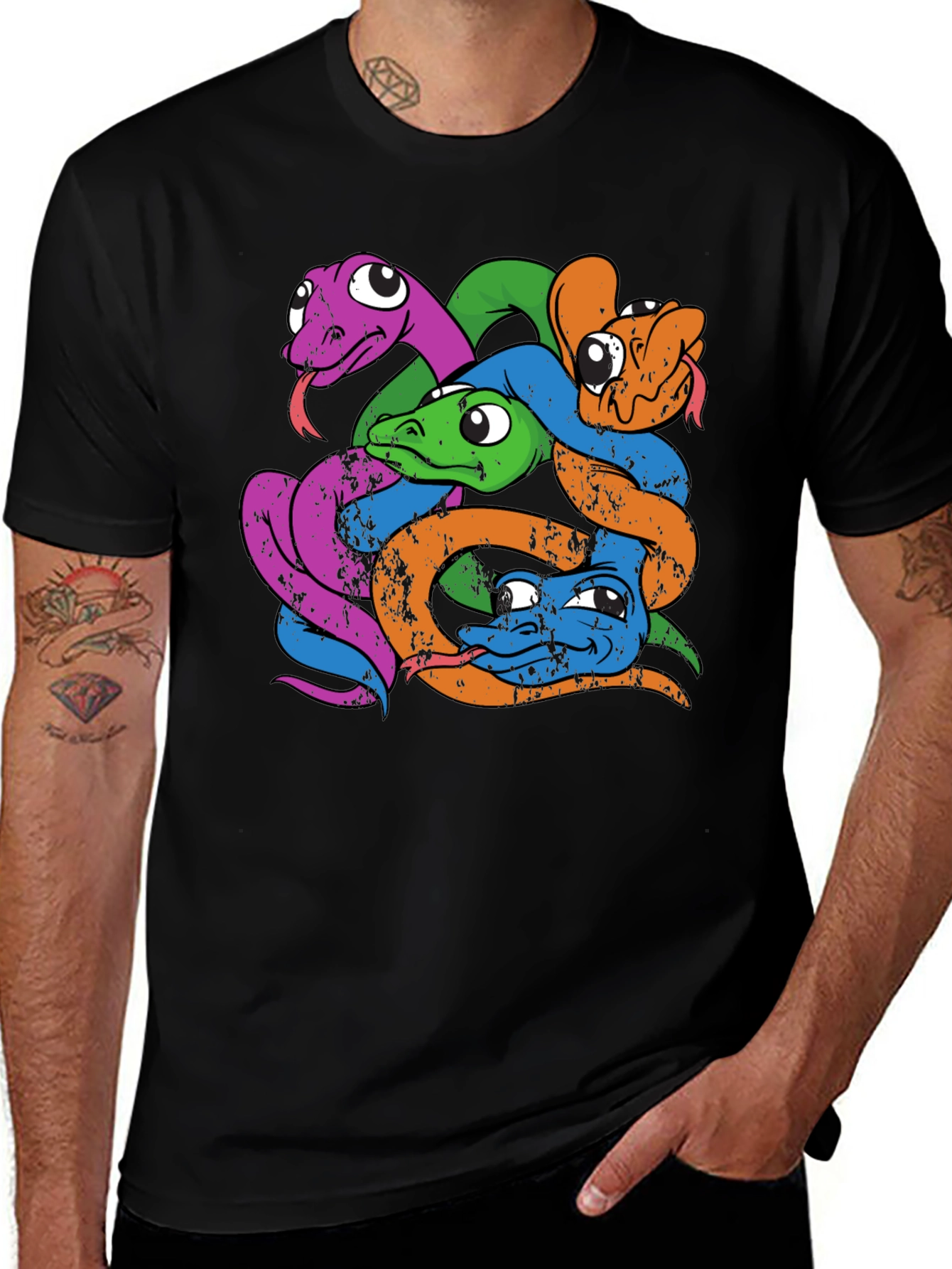 Variant 22 of Colorful Snakes T-Shirt