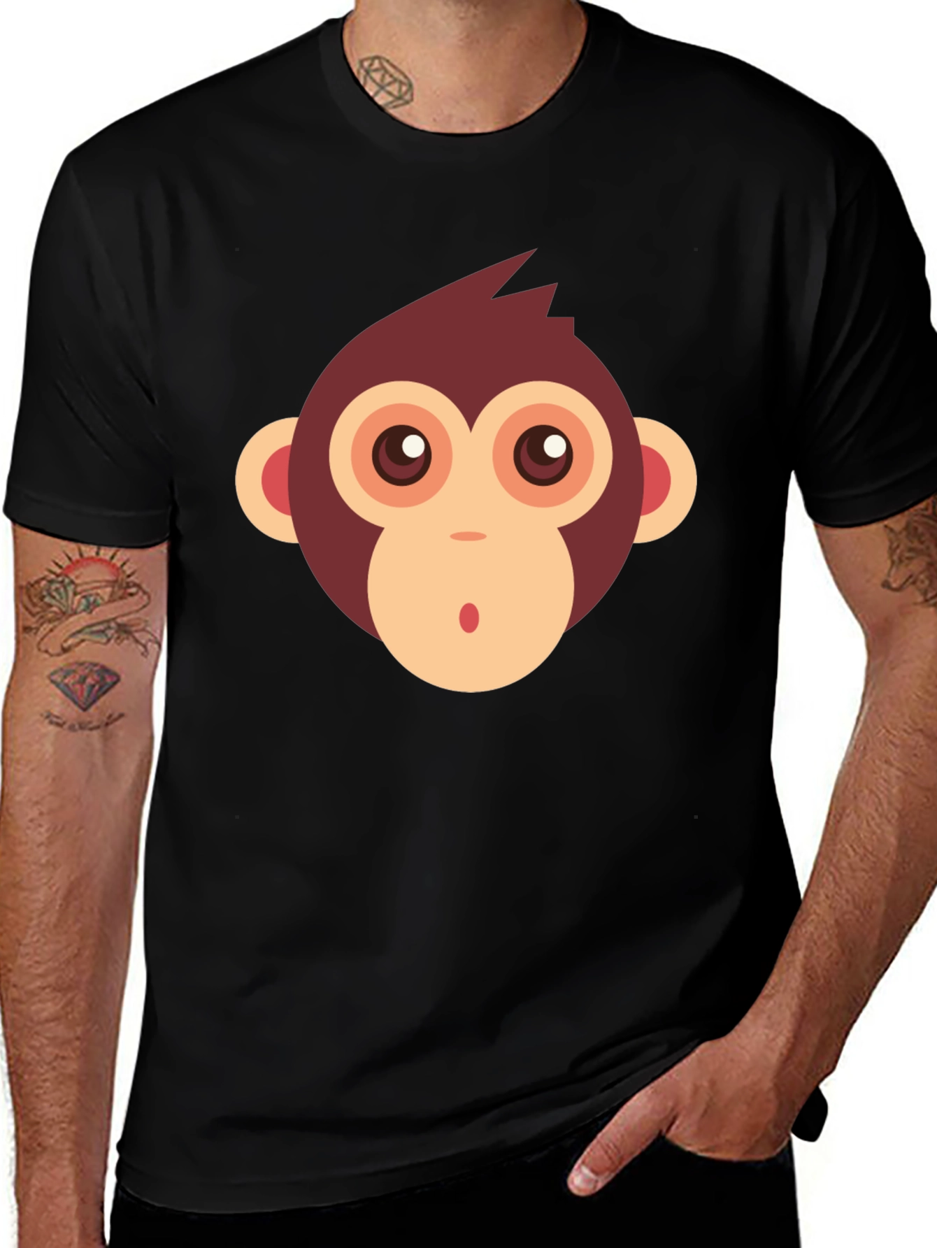 Variant 19 of Cute Monkey Graphic Tee - Fun Cartoon Design