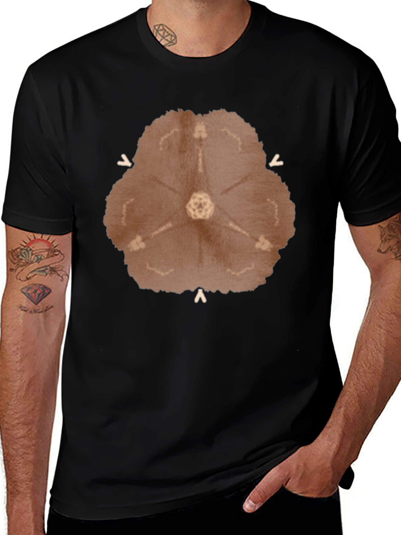 Variant 6 of Abstract Radial Design Black T-Shirt