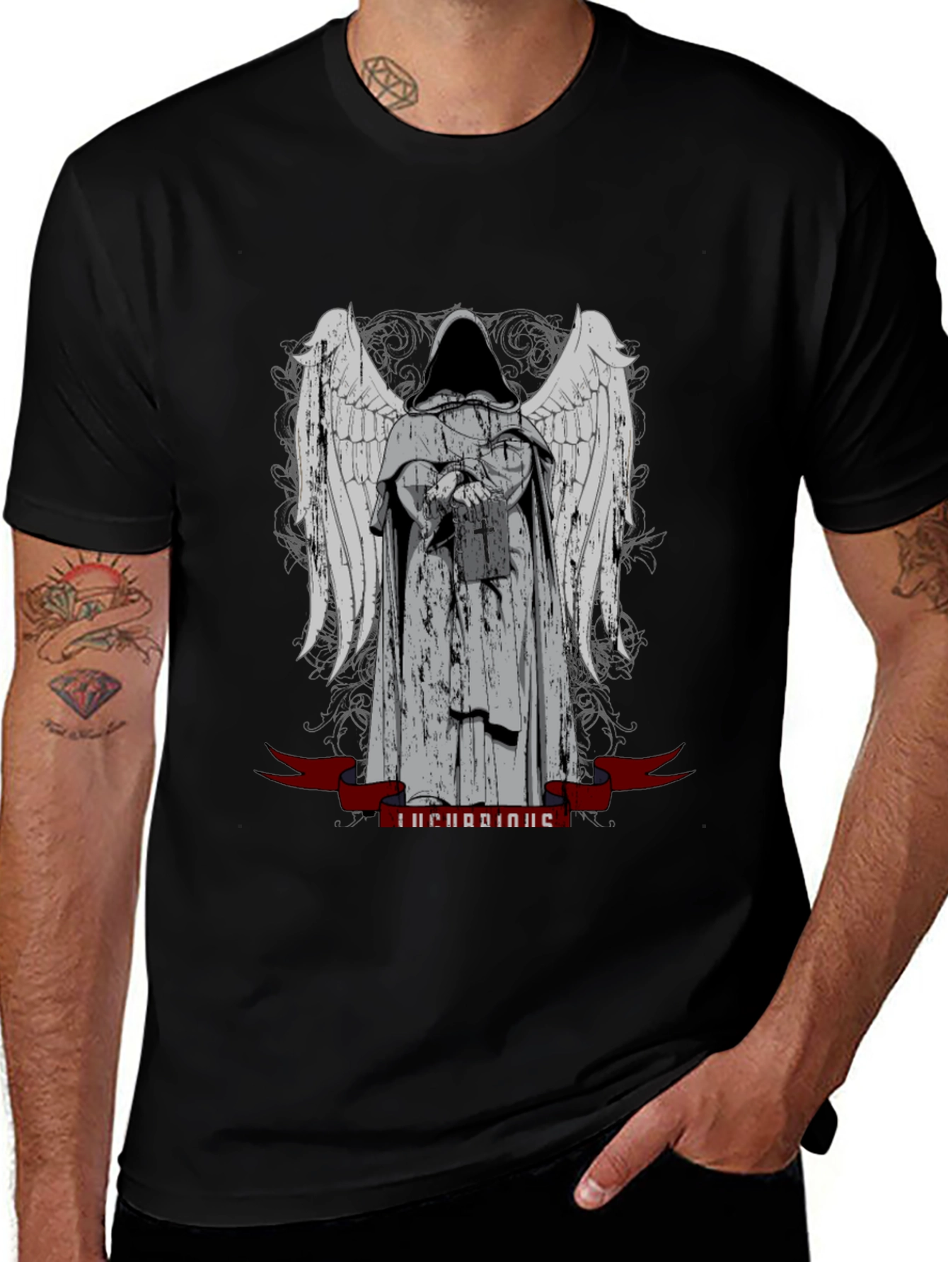 Variant 18 of Grim Reaper Angel Wings Graphic T-Shirt