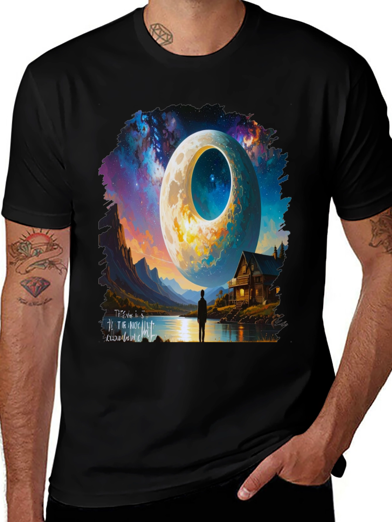 Surreal Moonscape Graphic Tee - Unique Design