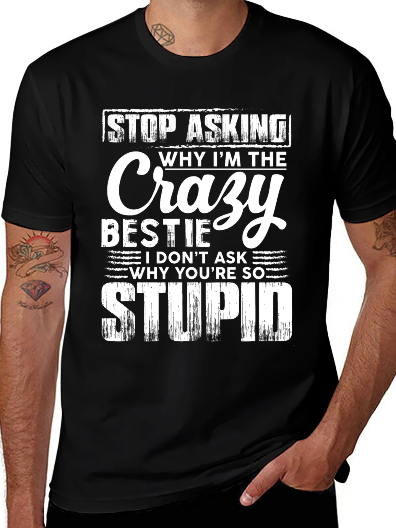 Variant 23 of Crazy Bestie Graphic Tee - Funny Slogan T-Shirt
