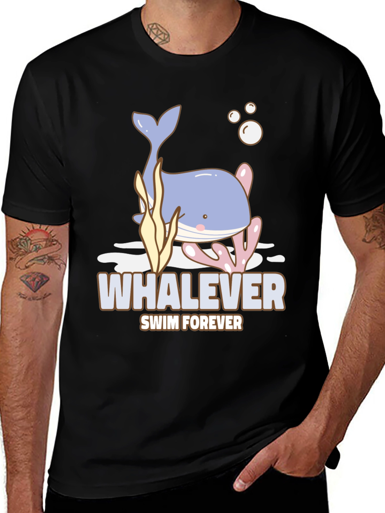 Variant 3 of Whalever Swim Forever Graphic T-Shirt