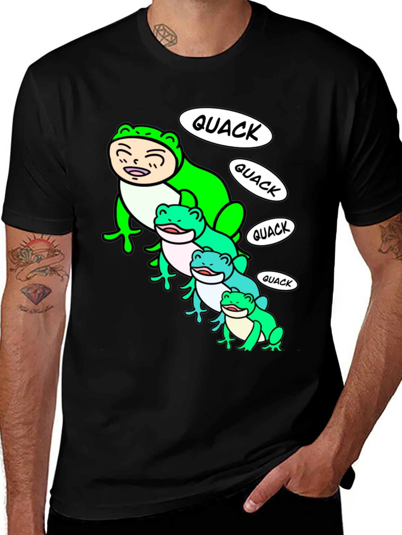 Quack Stack Tee - Frog Costume Cartoon