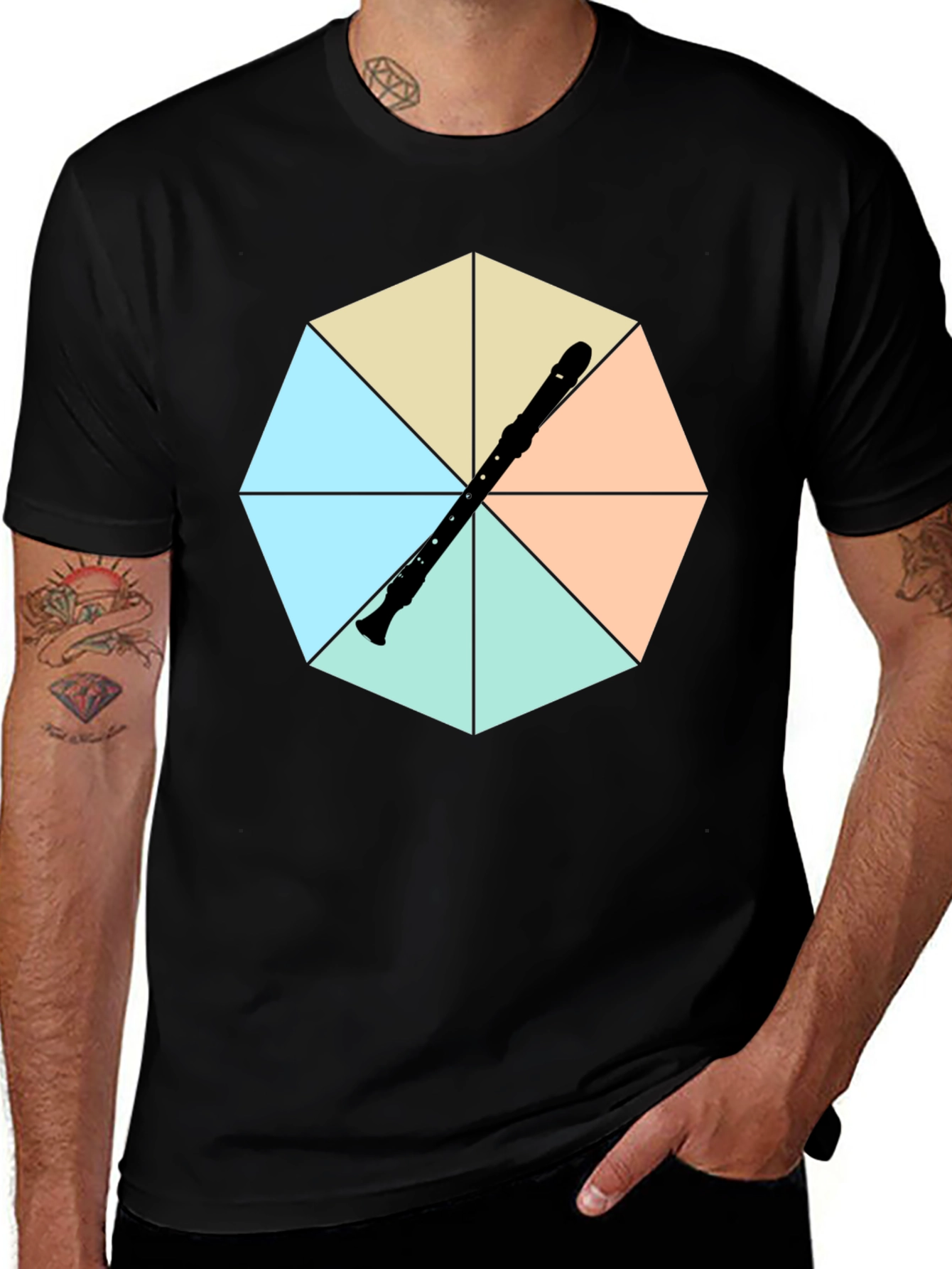 Variant 13 of Recorders Hexagon T-Shirt