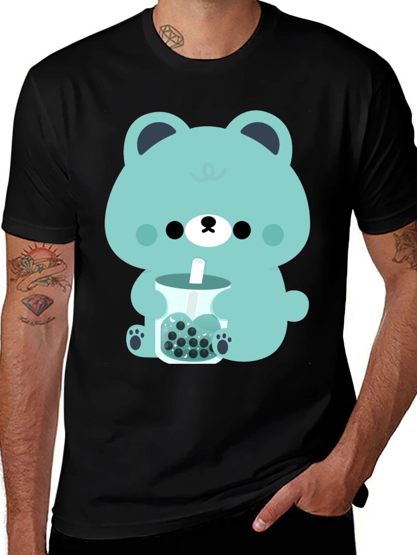 Variant 2 of Cute Bear Bubble Tea Graphic Tee