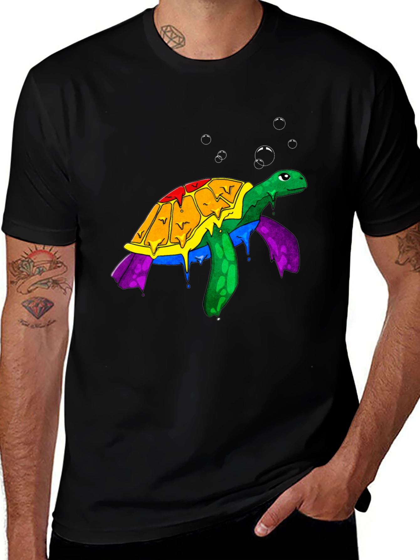 Variant 10 of Rainbow Turtle Graphic Tee - Unique Animal Design