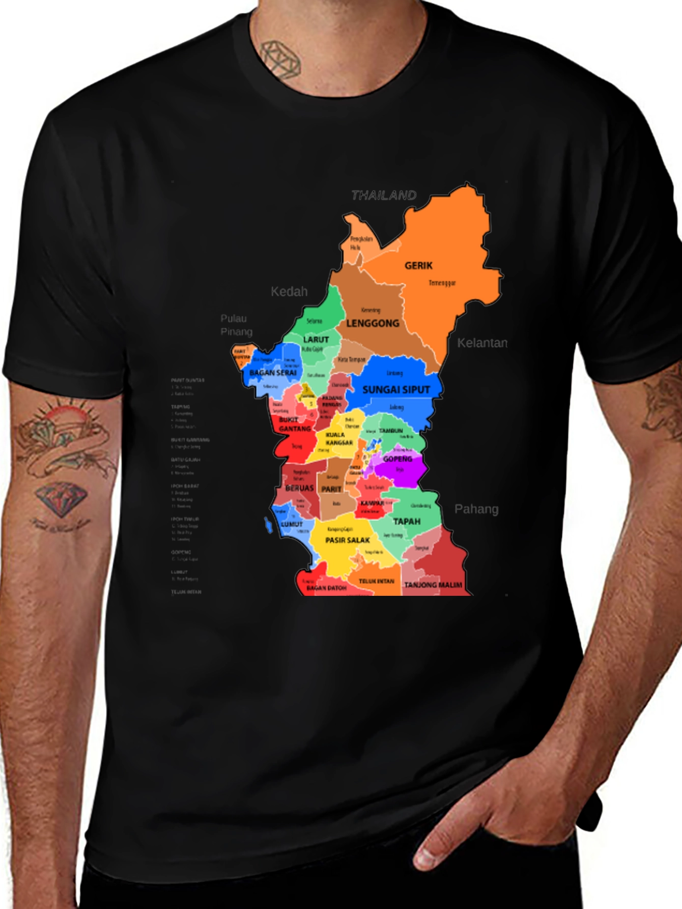 Malaysia Perak Map T-Shirt
