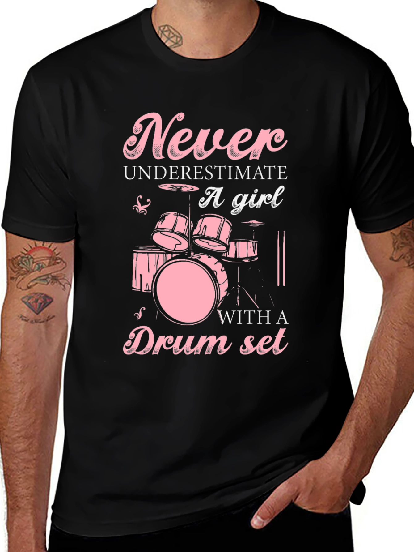 Variant 12 of Never Underestimate A Girl With a Drum Set T-Shirt