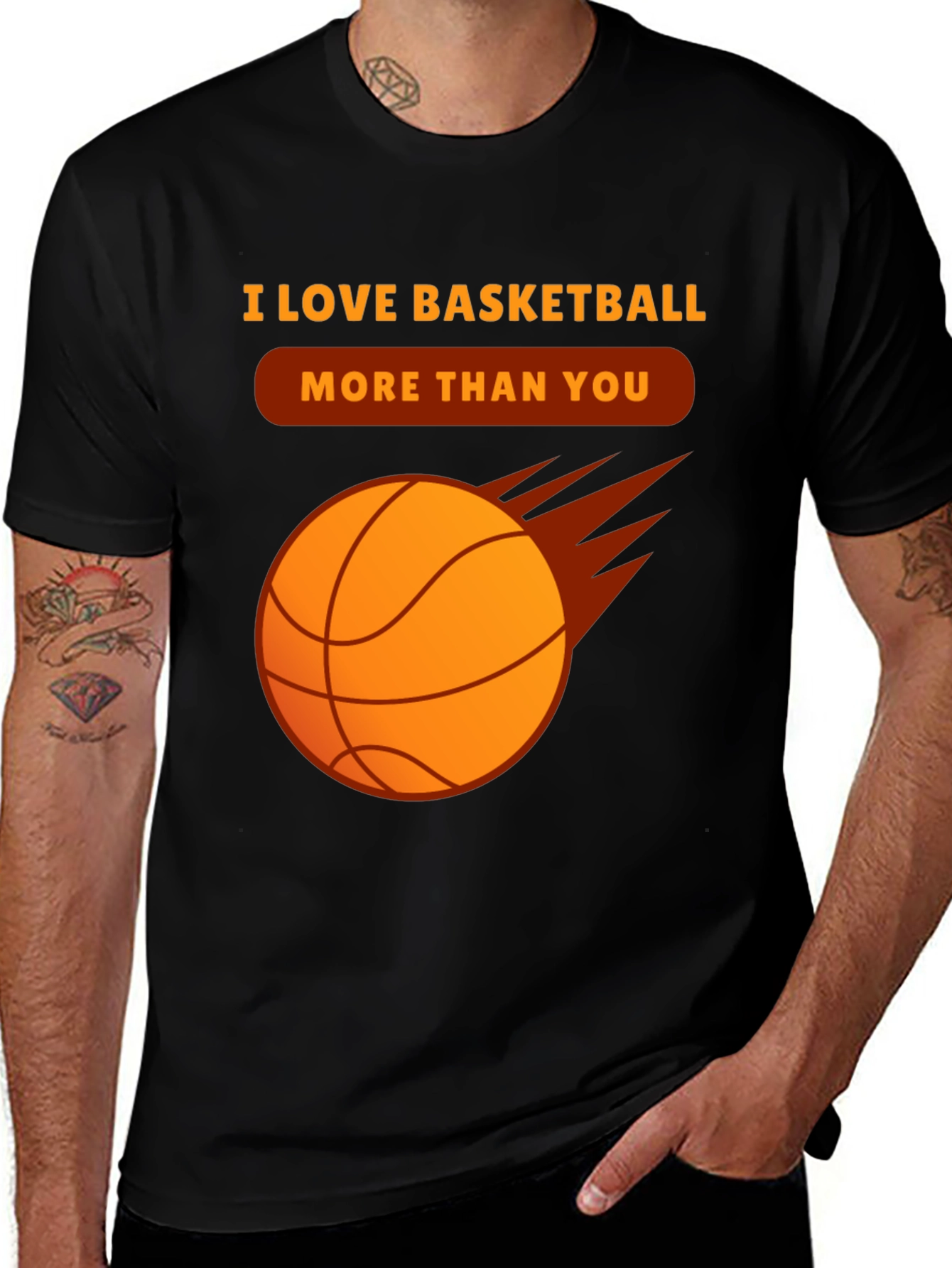 Variant 5 of Basketball Lover's Graphic Tee - I Love Basketball More Than You