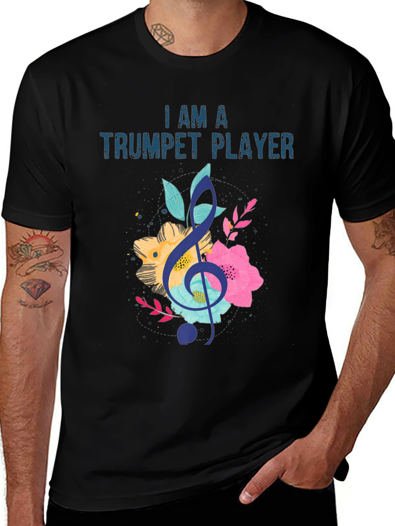 Variant 14 of I Am A Trumpet Player Floral Graphic T-Shirt