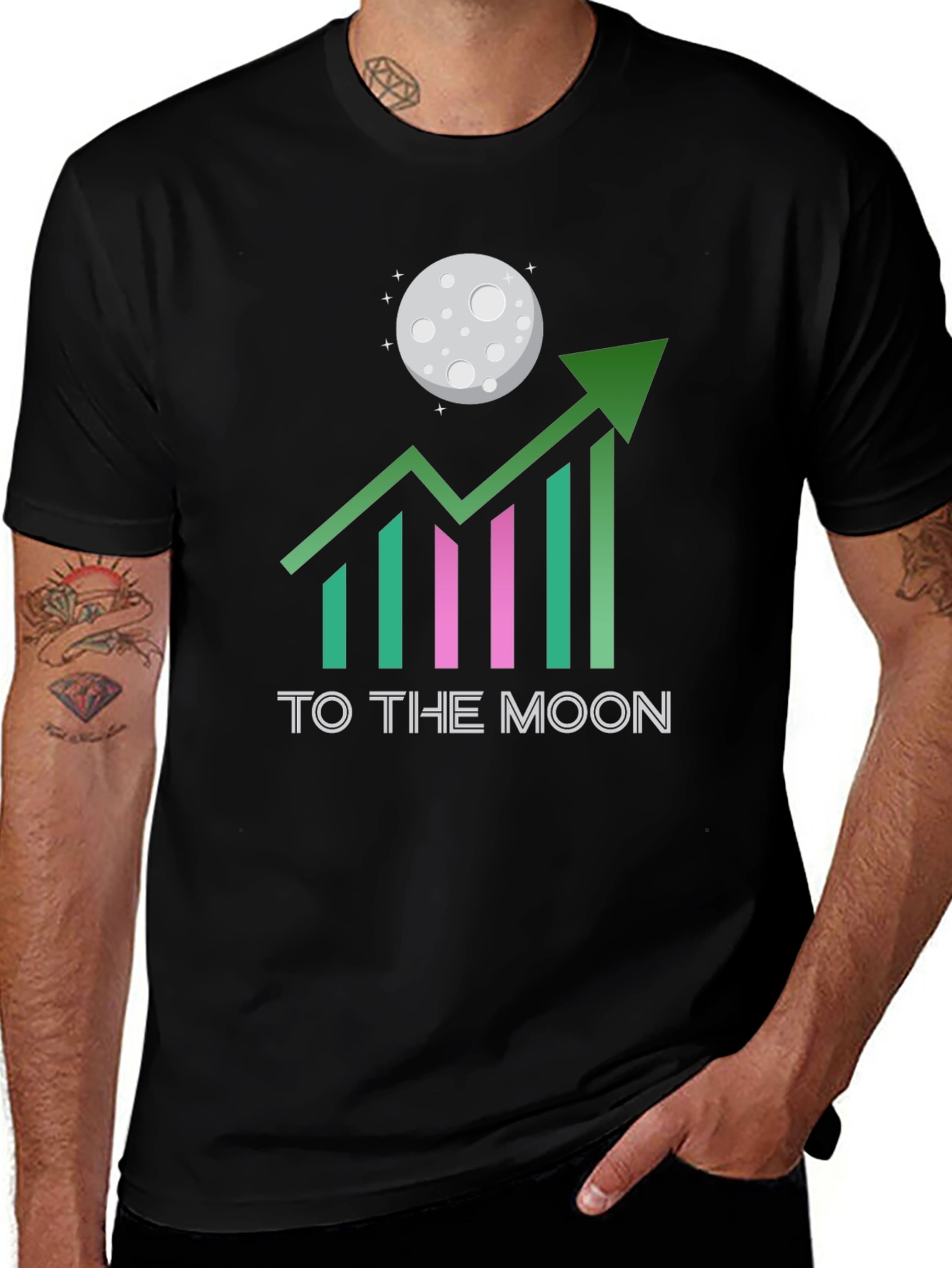 Variant 2 of To The Moon Graphic Tee - Crypto HODL