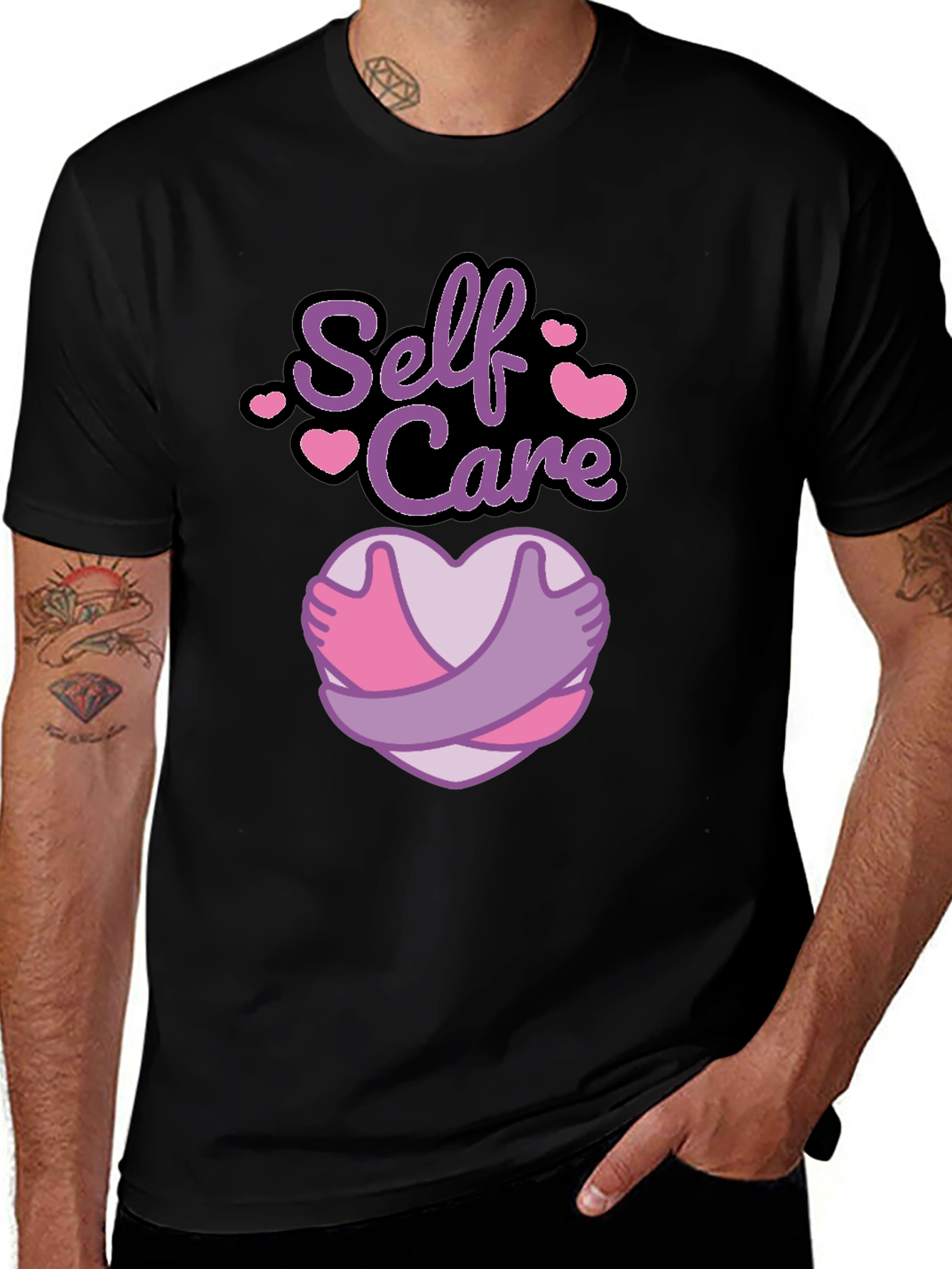 Variant 6 of Self Care T-Shirt with Heart Design