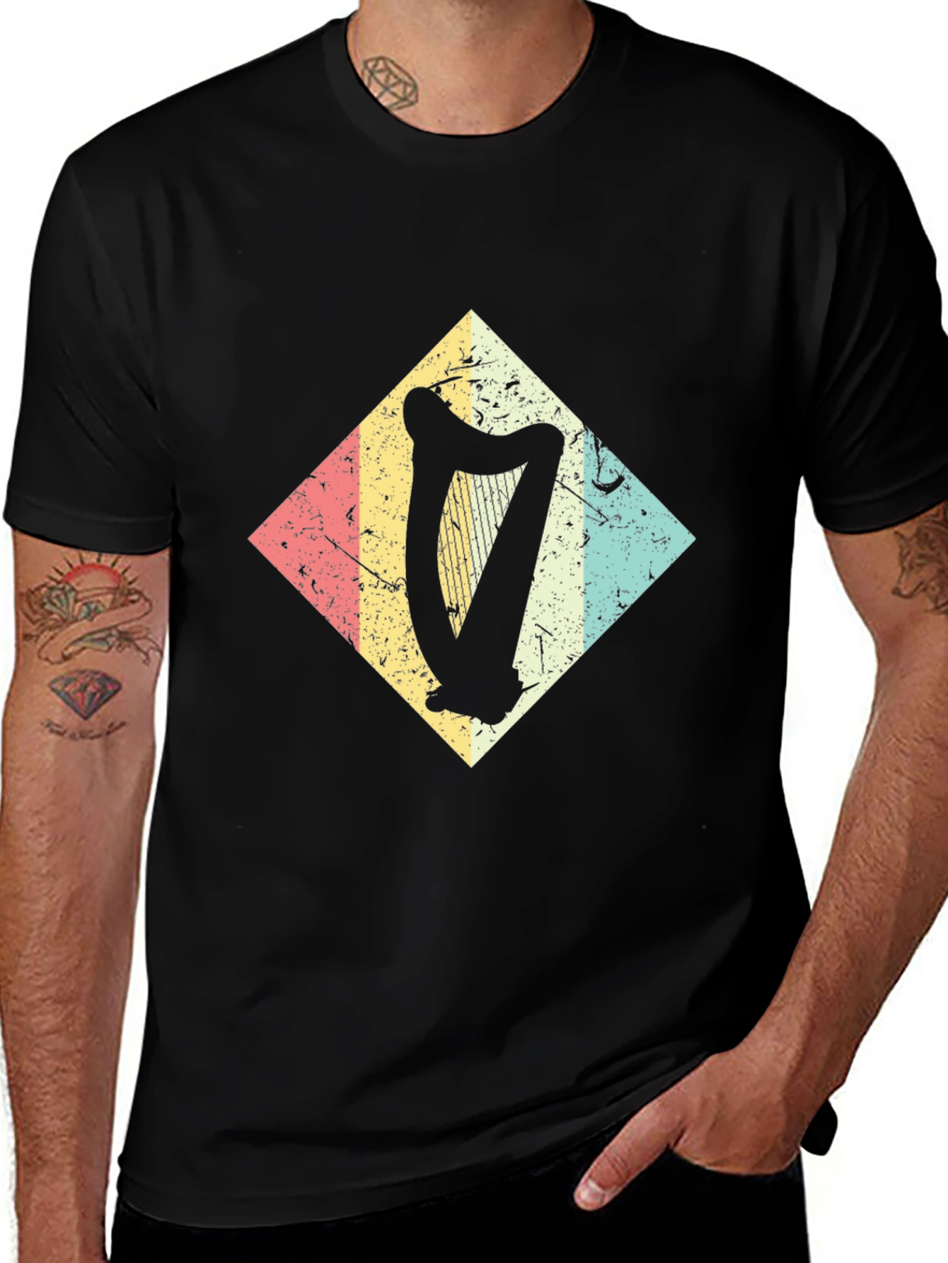 Variant 2 of Retro Harp Diamond Graphic Tee