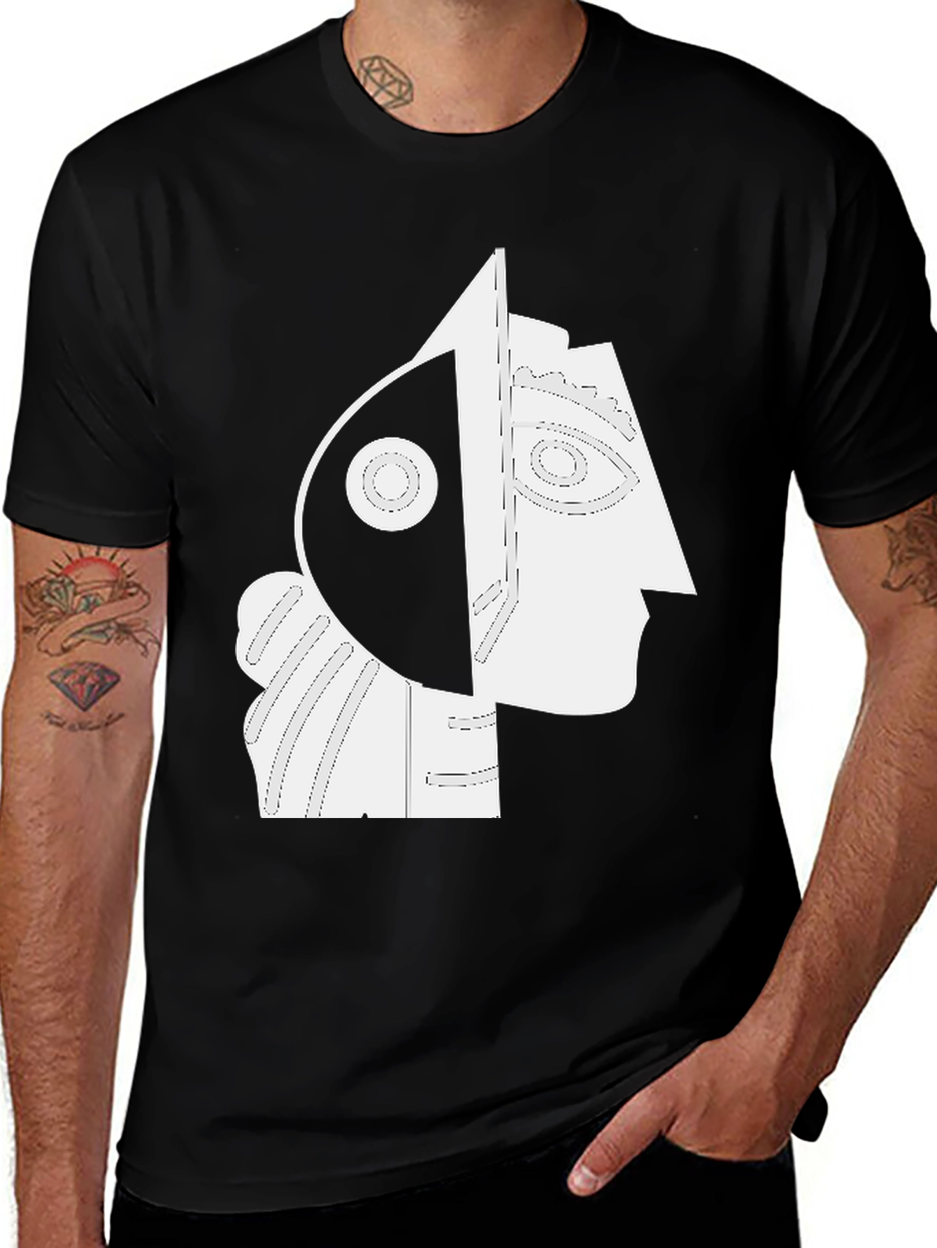 Variant 29 of Abstract Portrait Graphic Tee - Modern Art Shirt