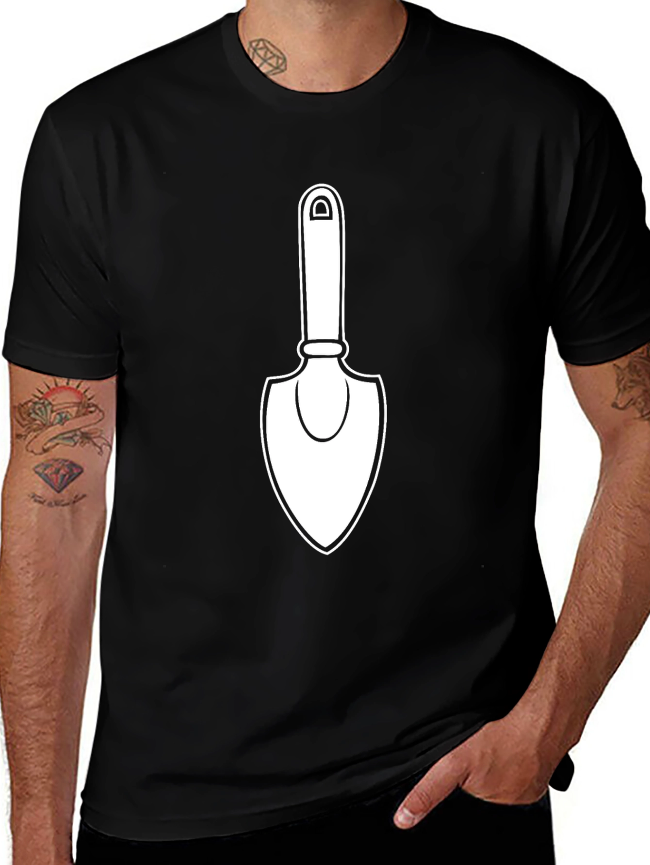 Gardening Shovel Graphic T-Shirt - Black