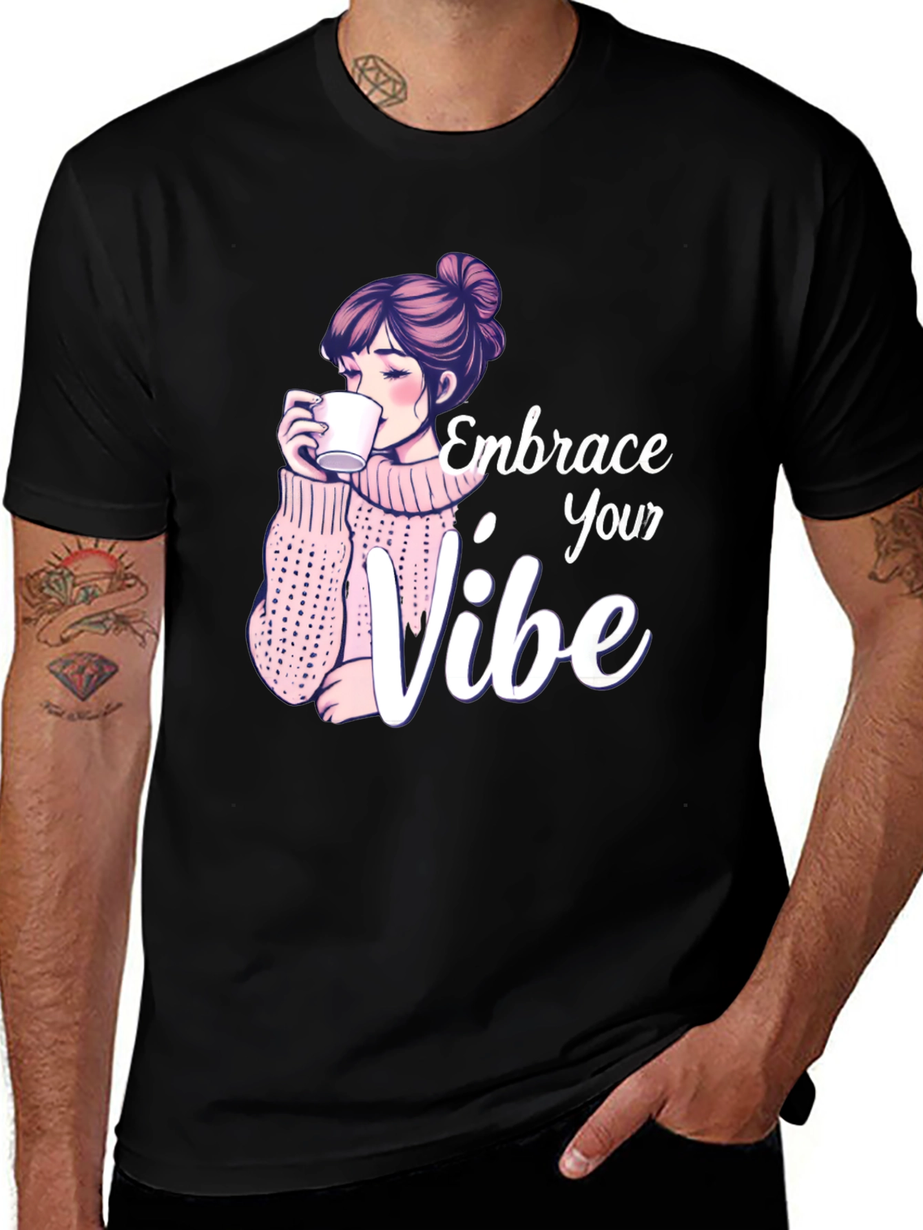 Variant 8 of Embrace Your Vibe Black T-Shirt