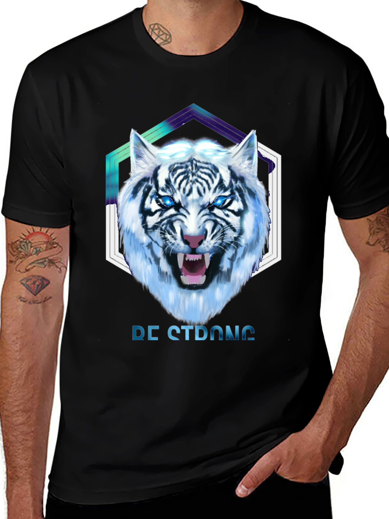 Variant 3 of Be Strong Tiger Graphic Tee