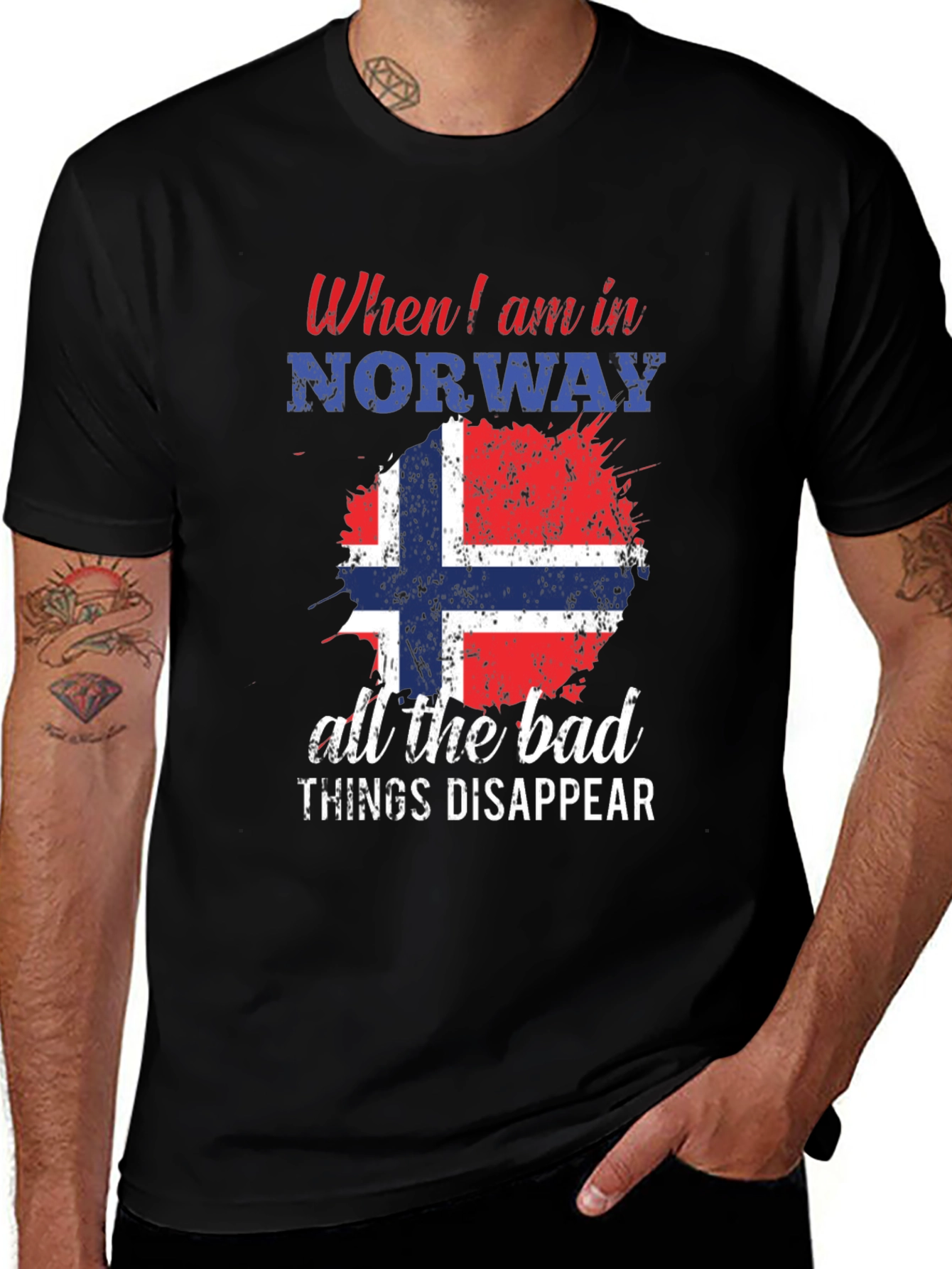 Norway Flag Graphic T-Shirt - Bad Things Disappear