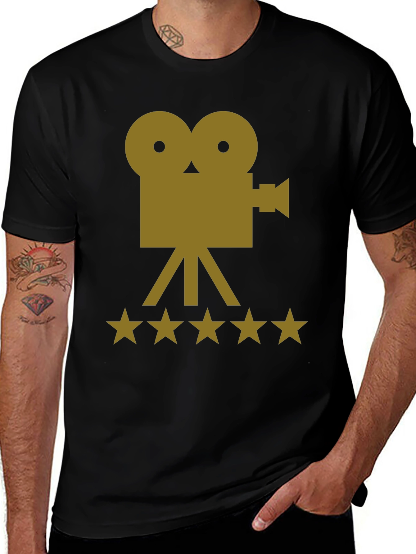 Retro Film Camera T-Shirt - 5 Star Movie Buff