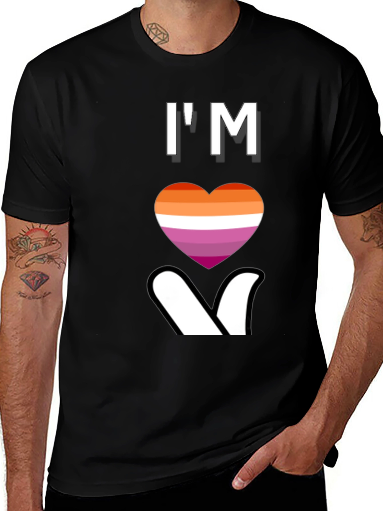 Variant 13 of I'm Lesbian Heart Graphic Tee