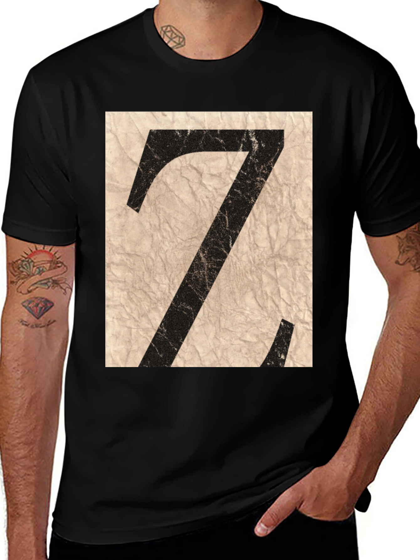 Variant 13 of Abstract Letter Z Graphic Tee - Black Cotton Blend Shirt