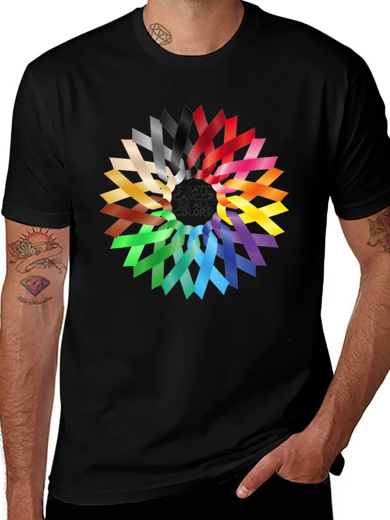 Variant 16 of I Hate Cancer in All Colors Awareness T-Shirt