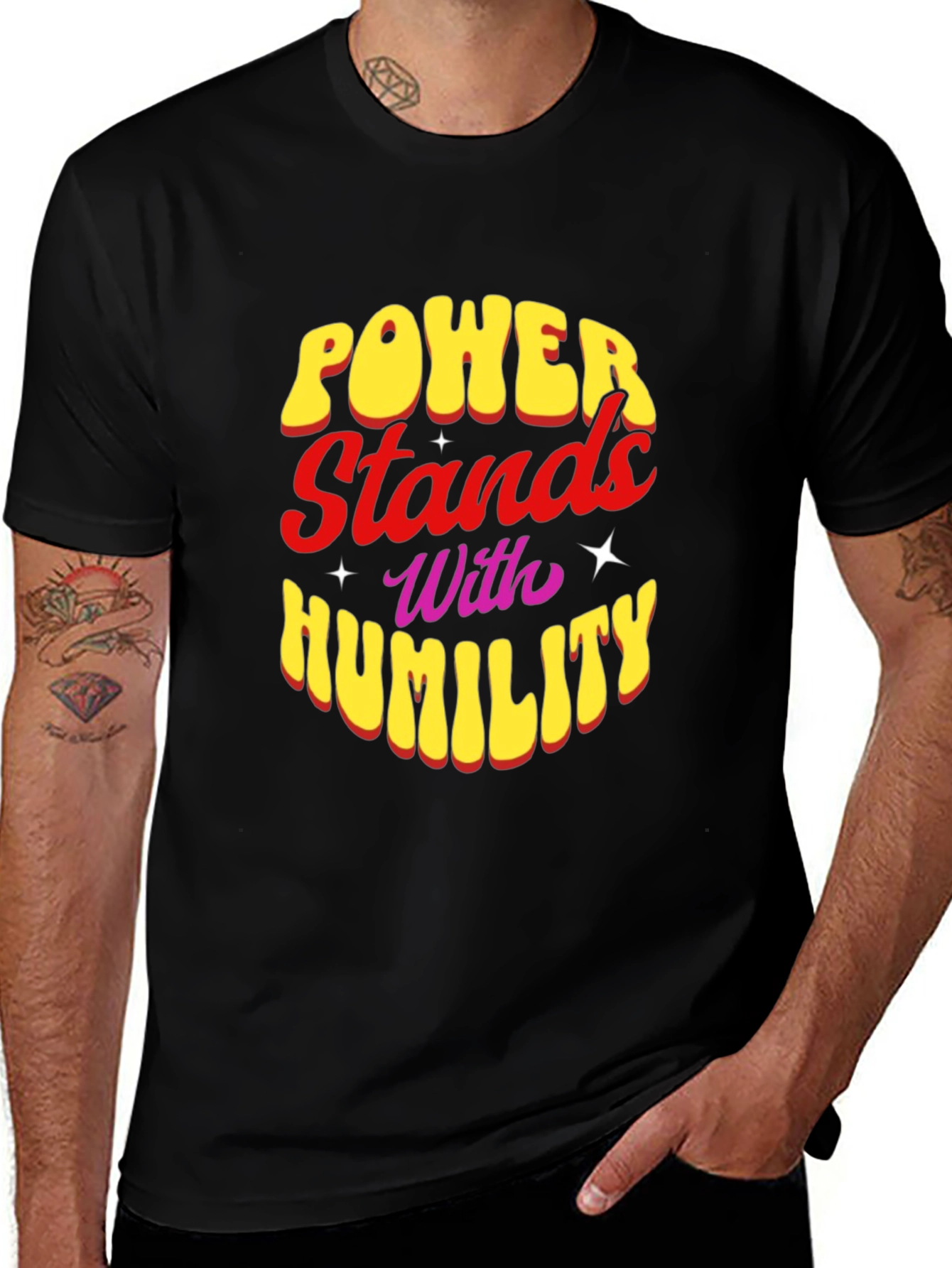 Variant 10 of Power Stands With Humility Graphic T-Shirt