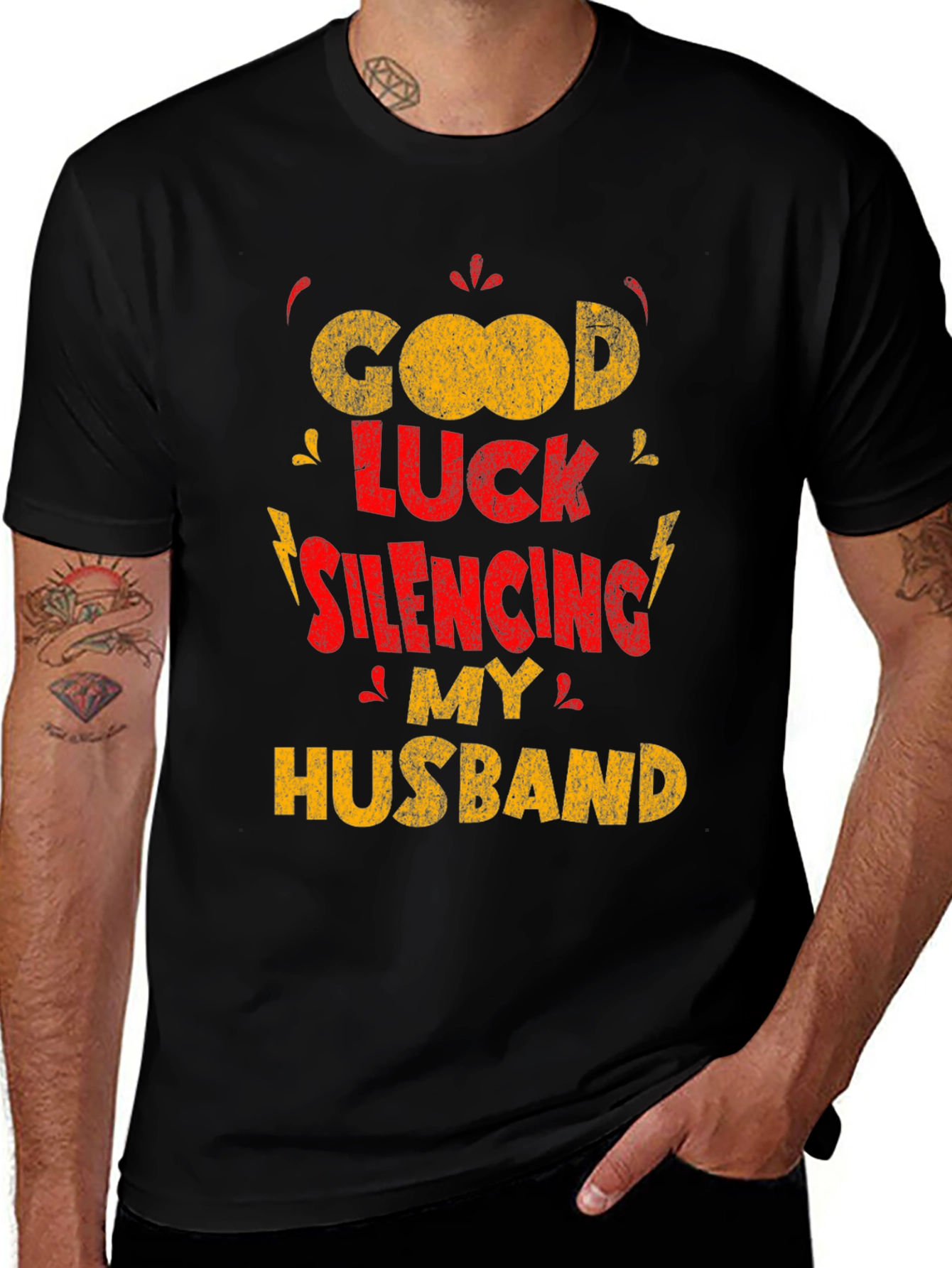 Variant 6 of Funny Wife T-Shirt - Good Luck Silencing My Husband