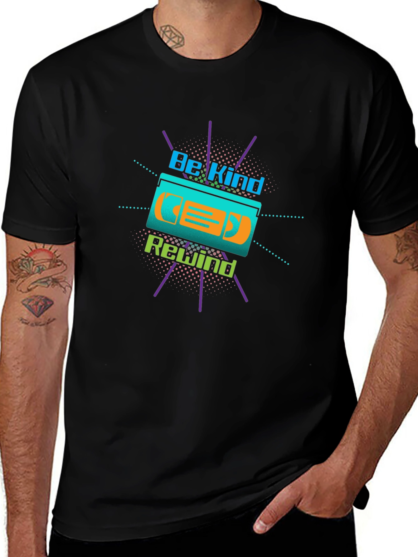 Variant 23 of Be Kind Rewind Retro VHS Tape Black T-Shirt