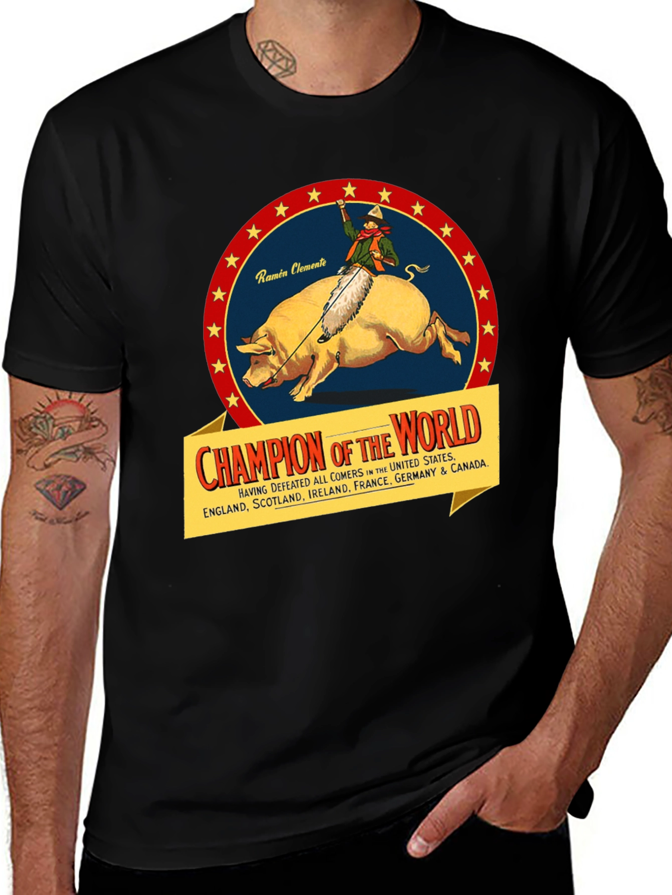 Variant 21 of Champion of the World Pig Rider T-Shirt