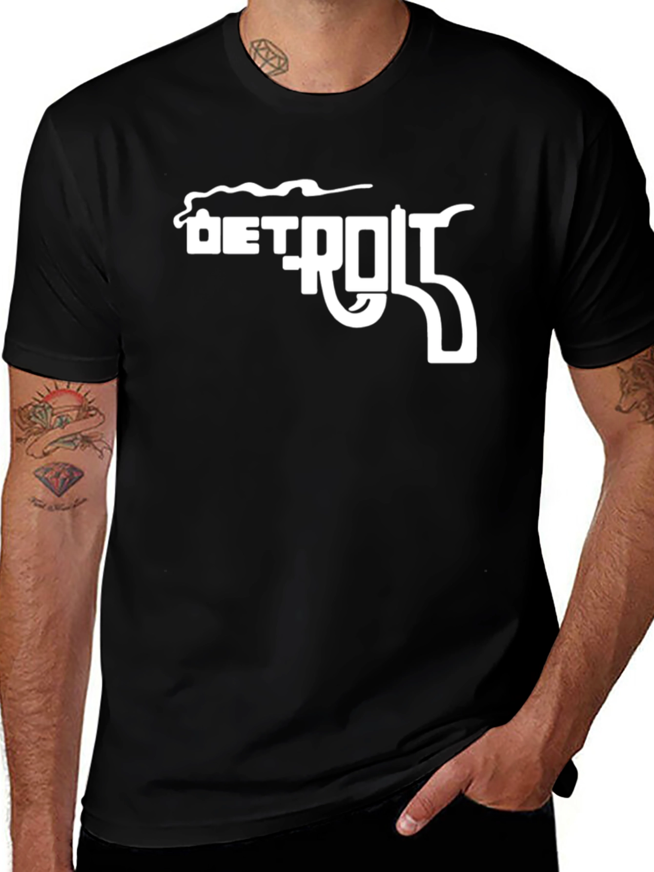 Detroit Gun T-Shirt - Black Graphic Tee