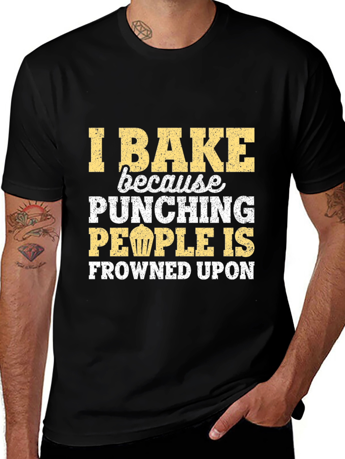 Variant 5 of I Bake Because Punching People Is Frowned Upon T-Shirt
