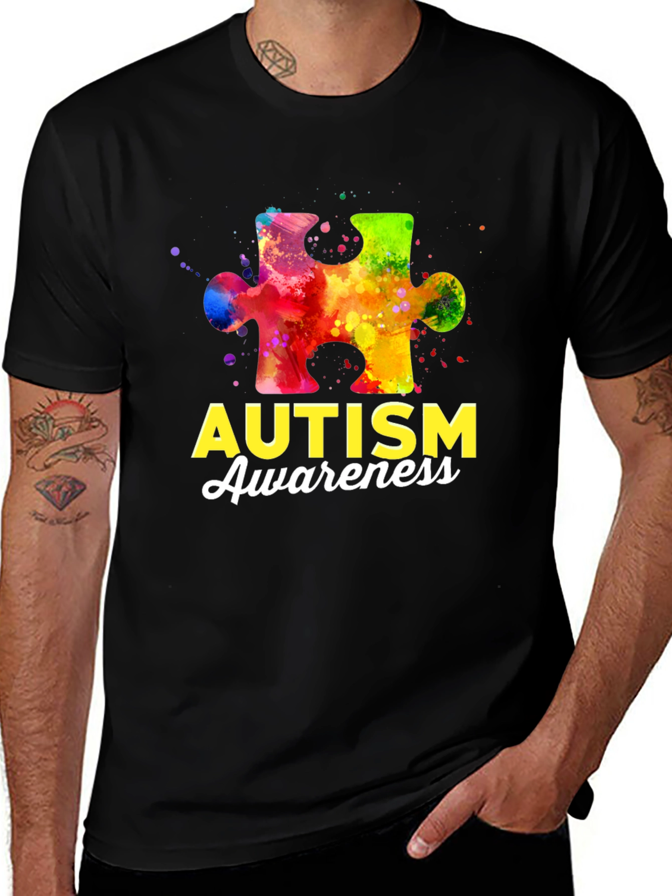 Variant 18 of Autism Awareness Puzzle Piece Graphic Tee