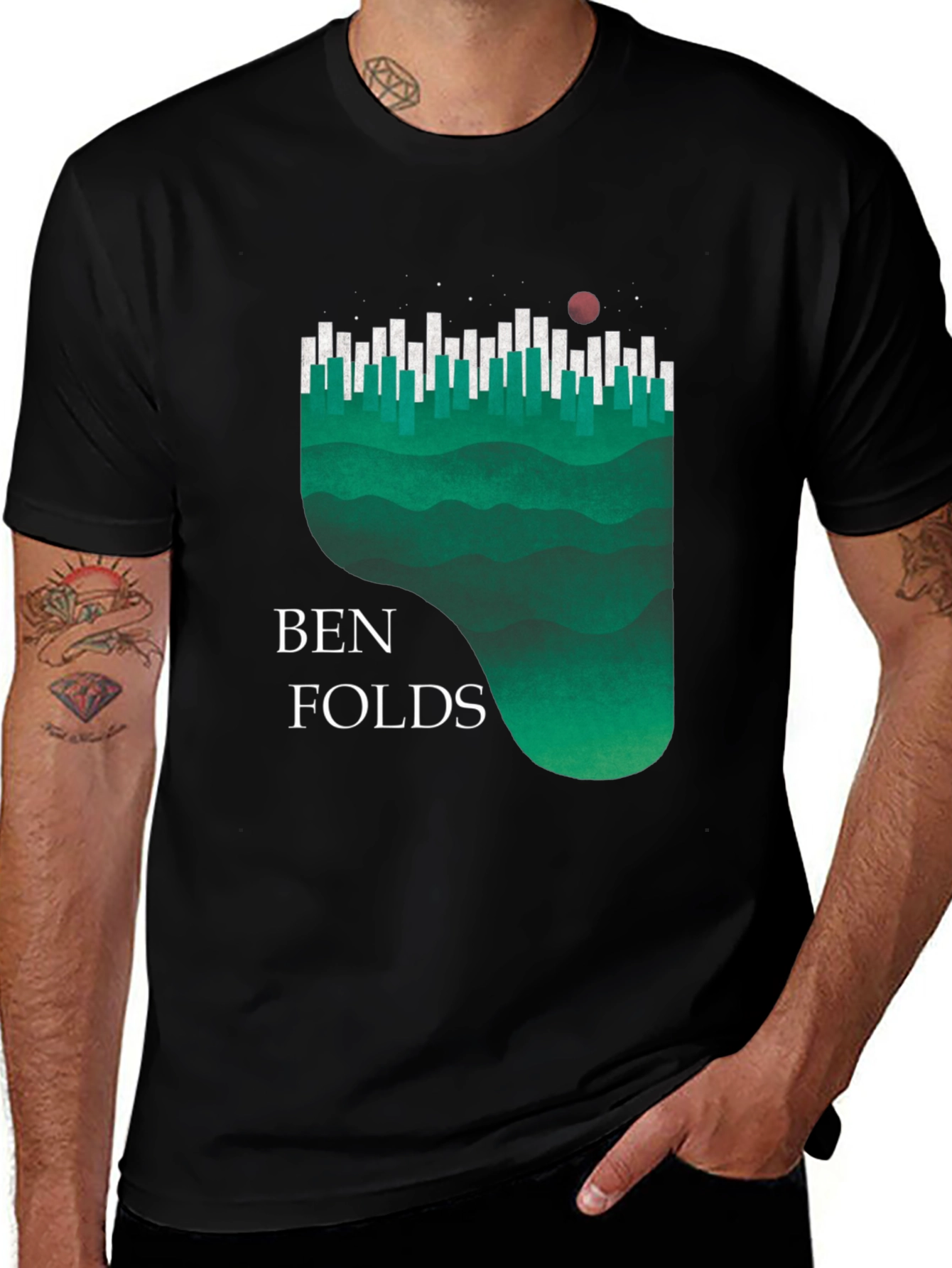 Ben Folds Piano Landscape Graphic Tee - Black
