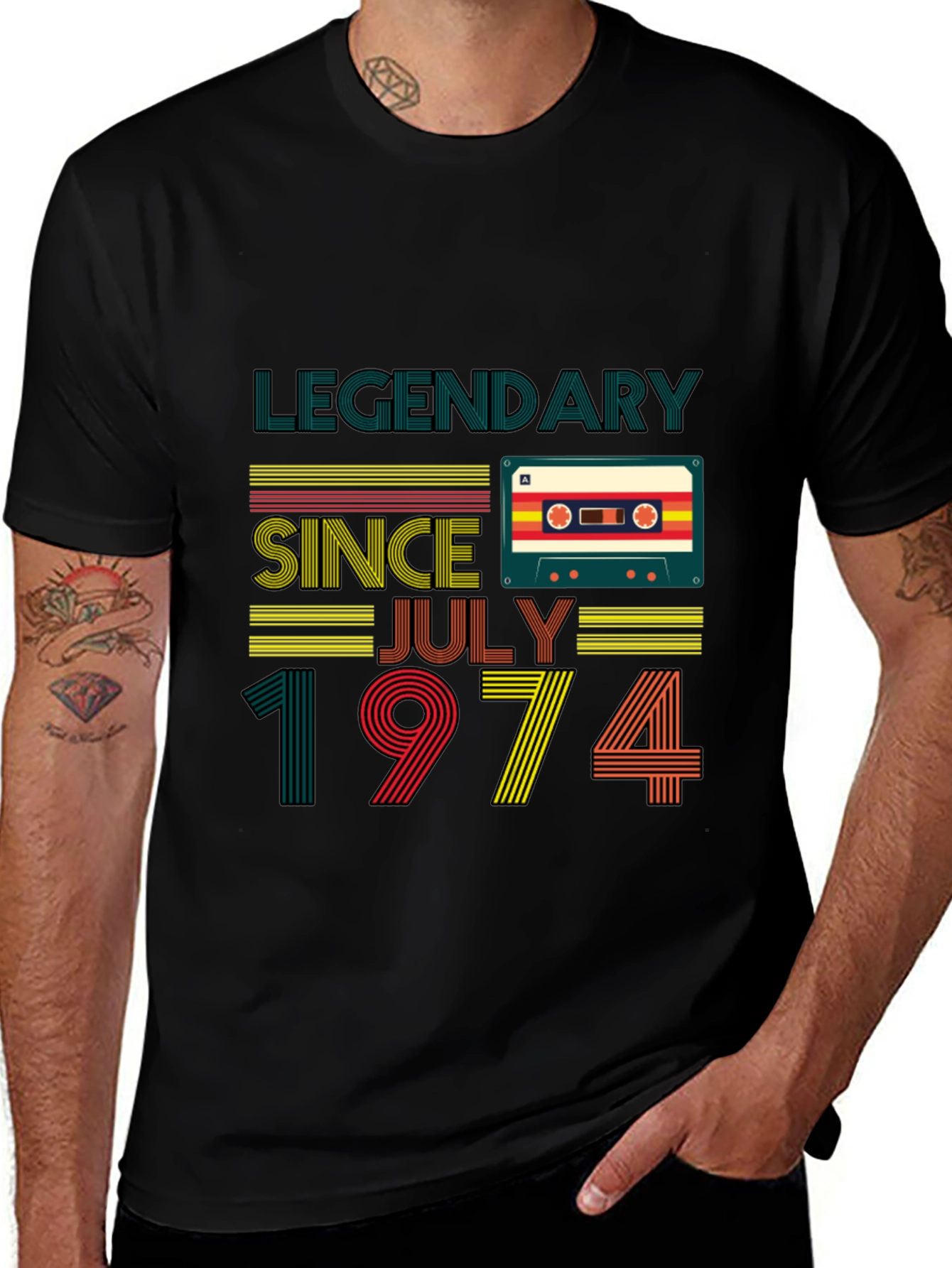 Variant 16 of Legendary Since July 1974 Cassette Tape Black T-Shirt