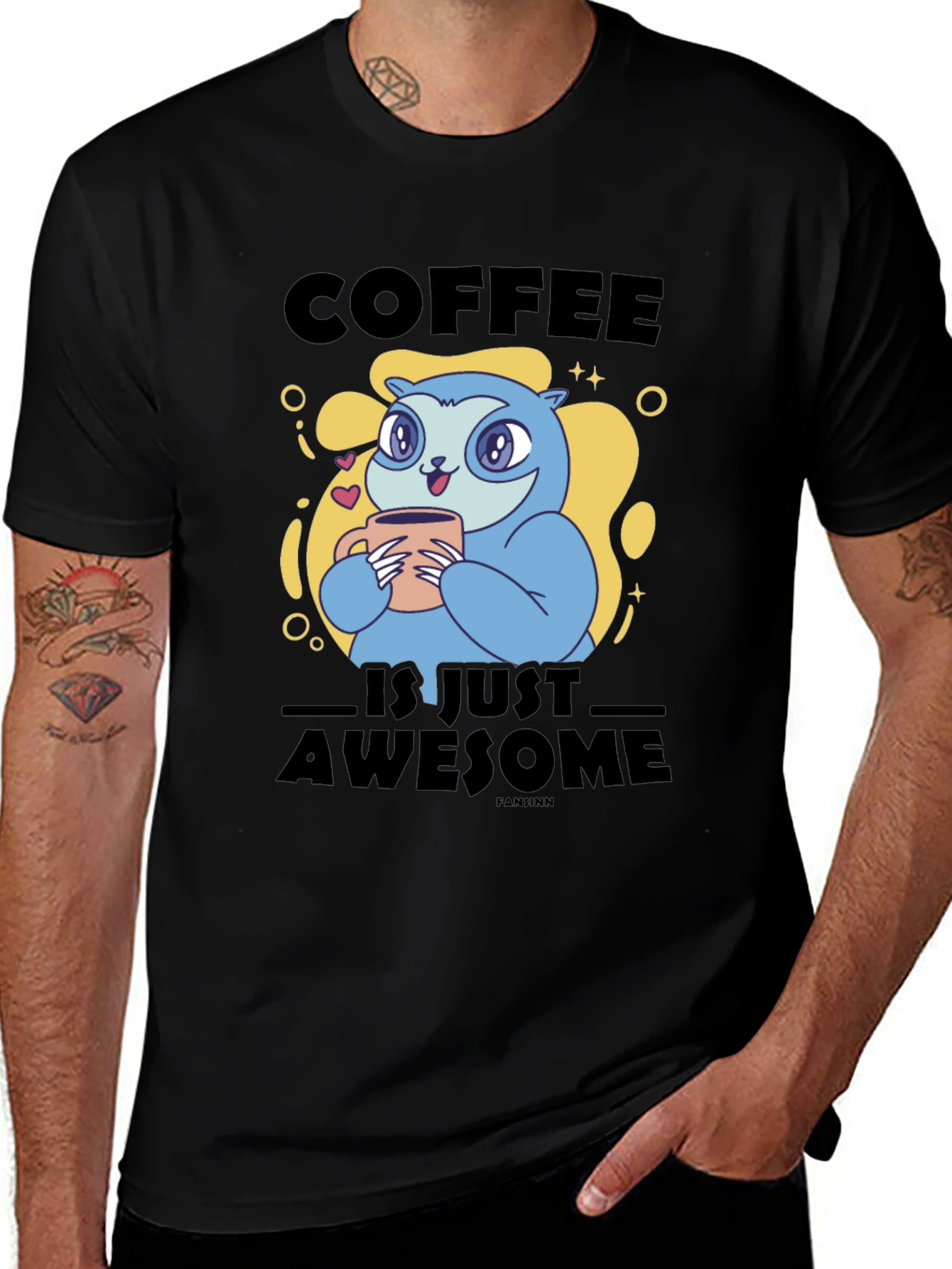 Variant 7 of Coffee Sloth Graphic Tee - Awesome & Fun!