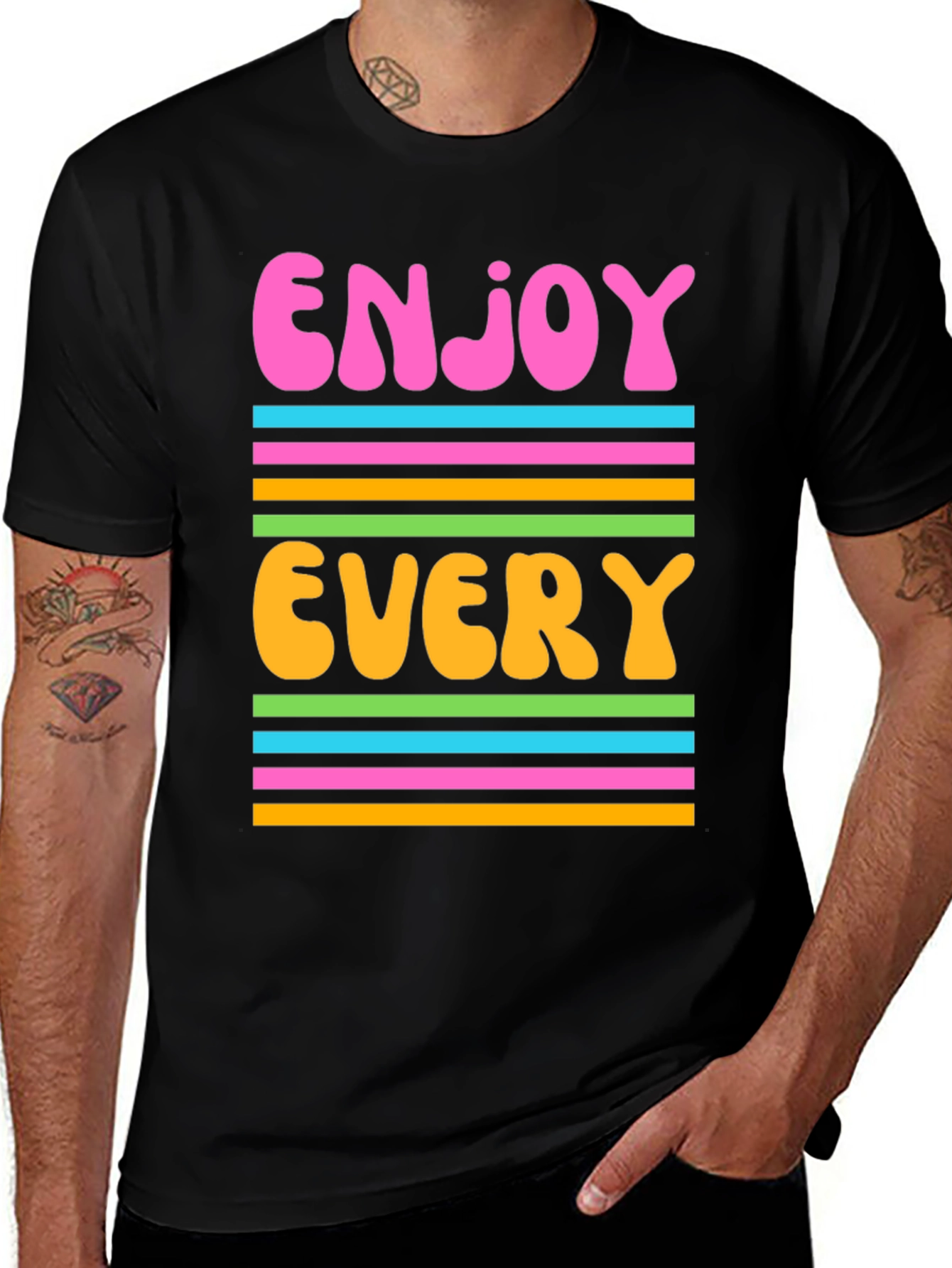 Variant 11 of Enjoy Every Moment Graphic Tee - Retro Design
