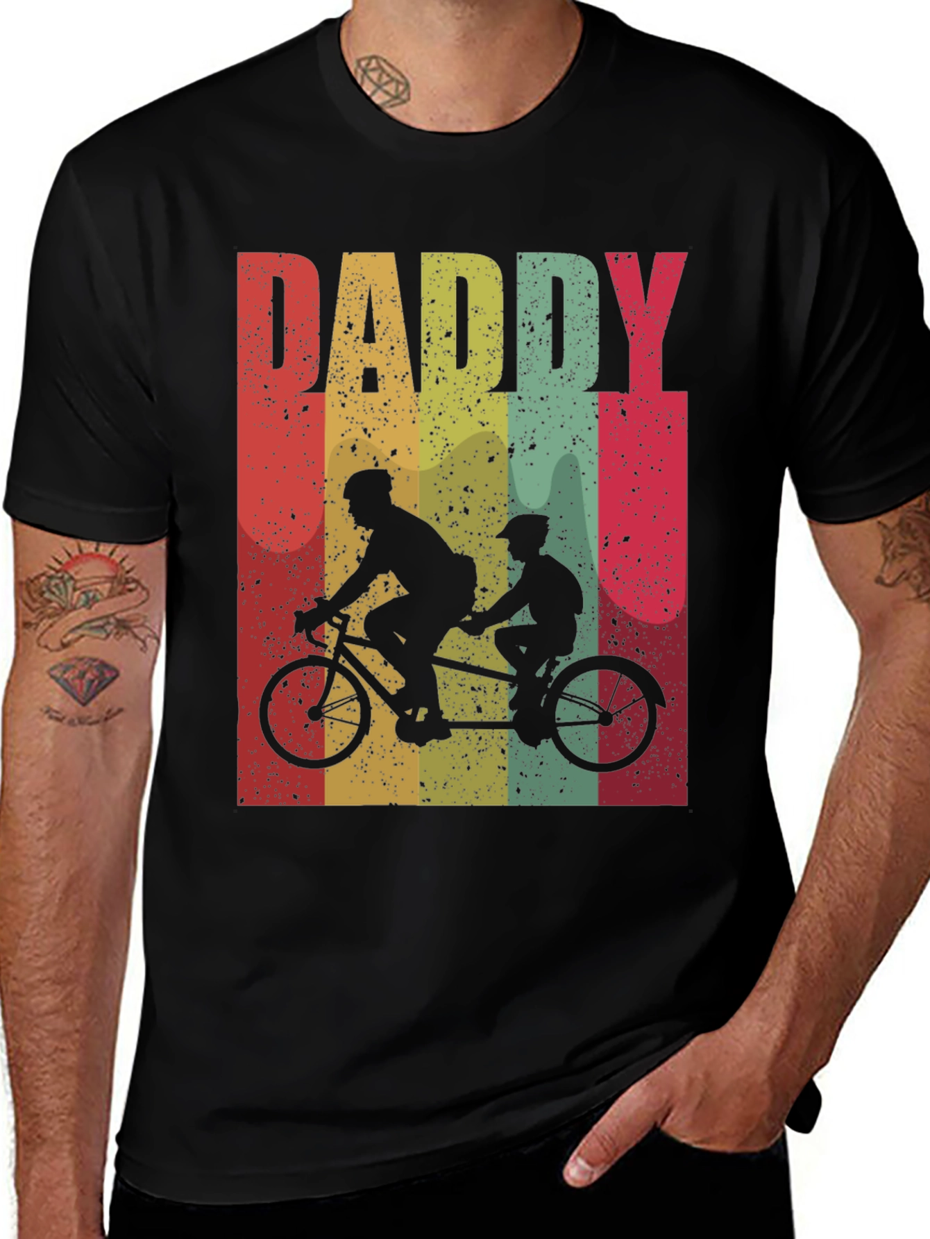 Variant 17 of Retro Daddy Tandem Bike T-Shirt - Father's Day Gift