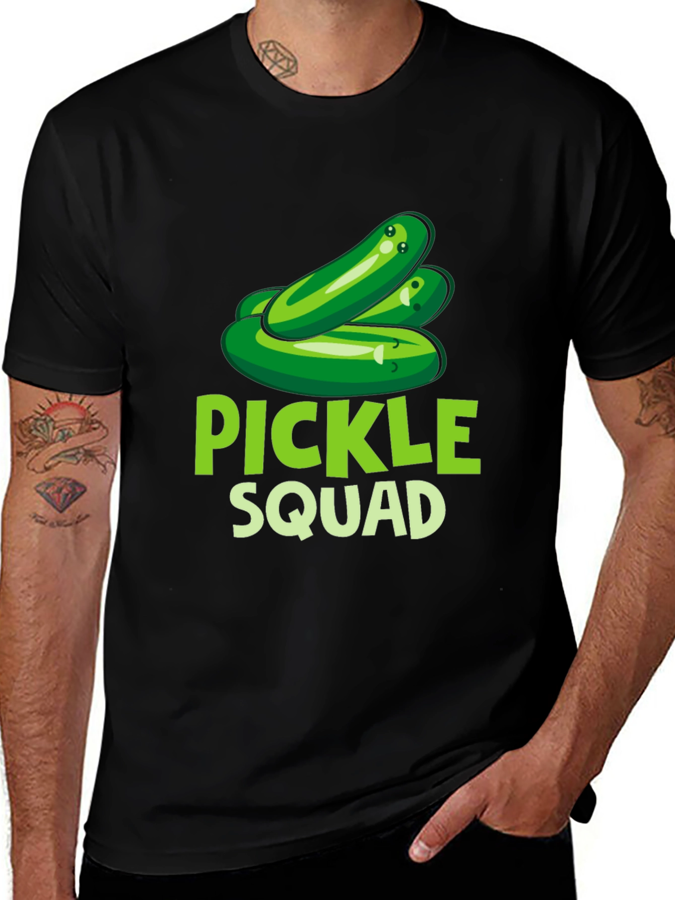 Variant 19 of Pickle Squad Graphic Tee - Fun & Quirky Black T-Shirt
