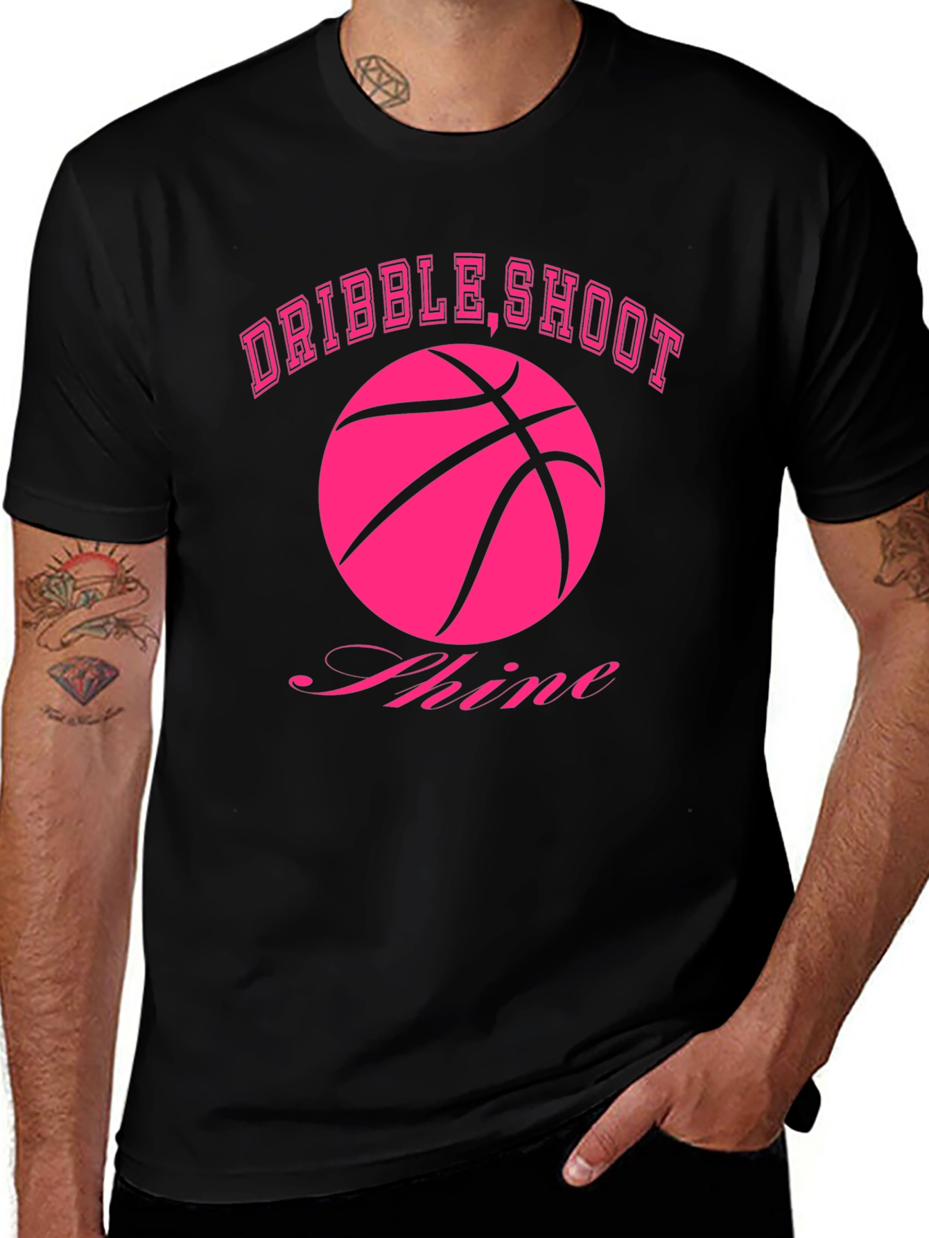 Dribble, Shoot, Shine Basketball Graphic Tee