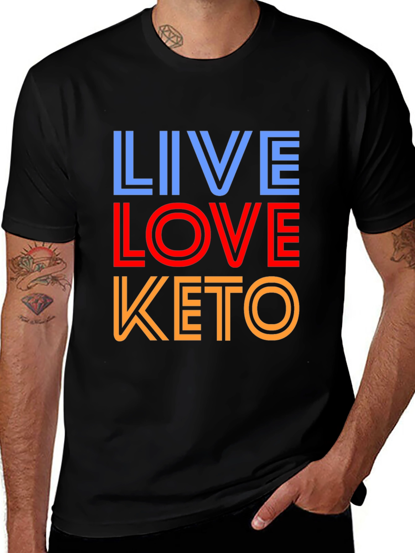 Variant 8 of Live Love Keto Black Graphic Tee
