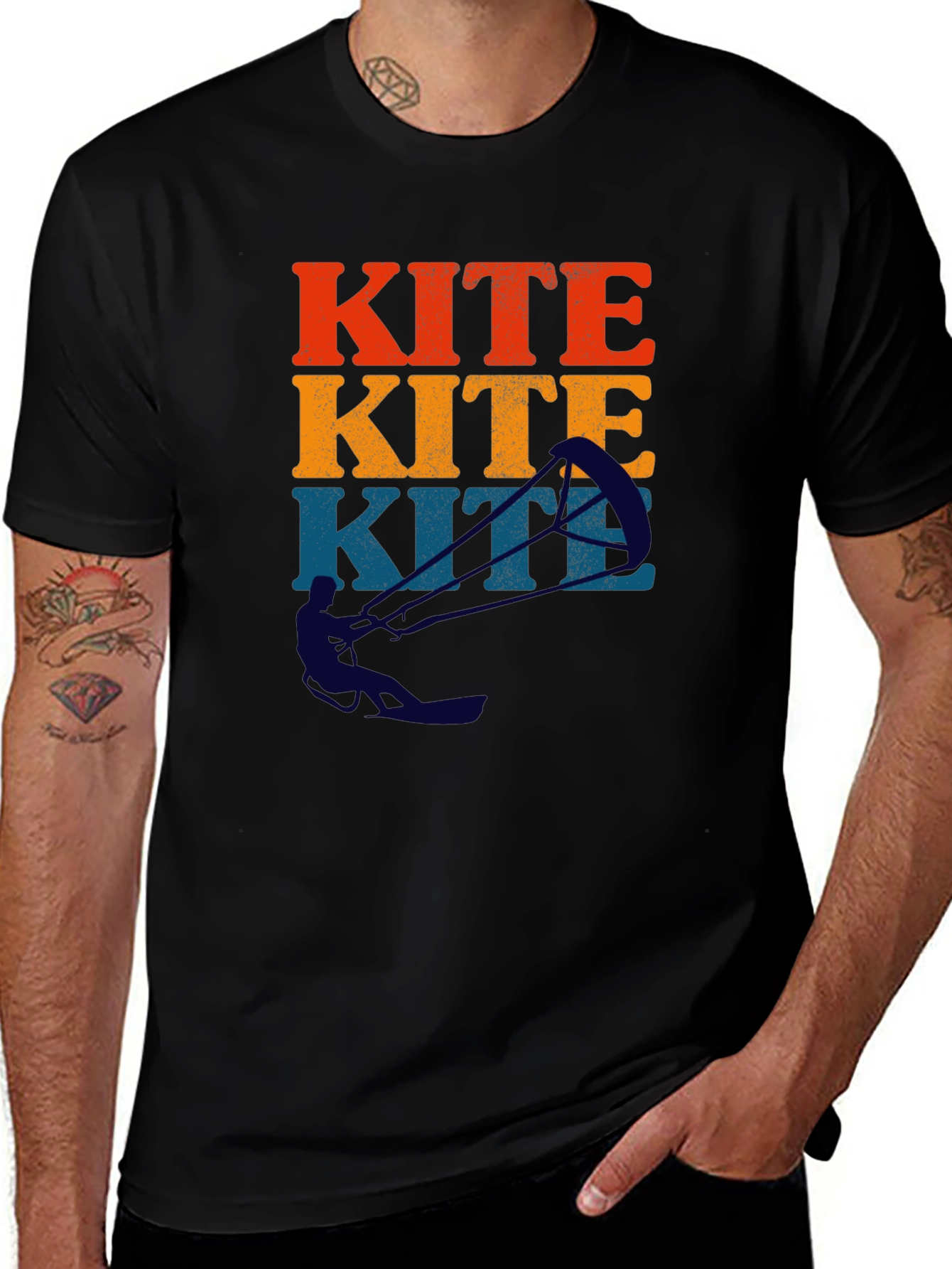 Variant 11 of Kite Surfing Retro Graphic T-Shirt