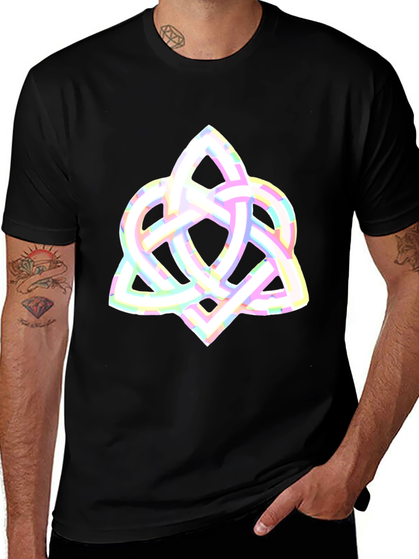 Variant 29 of Celtic Knot Graphic Black Tee