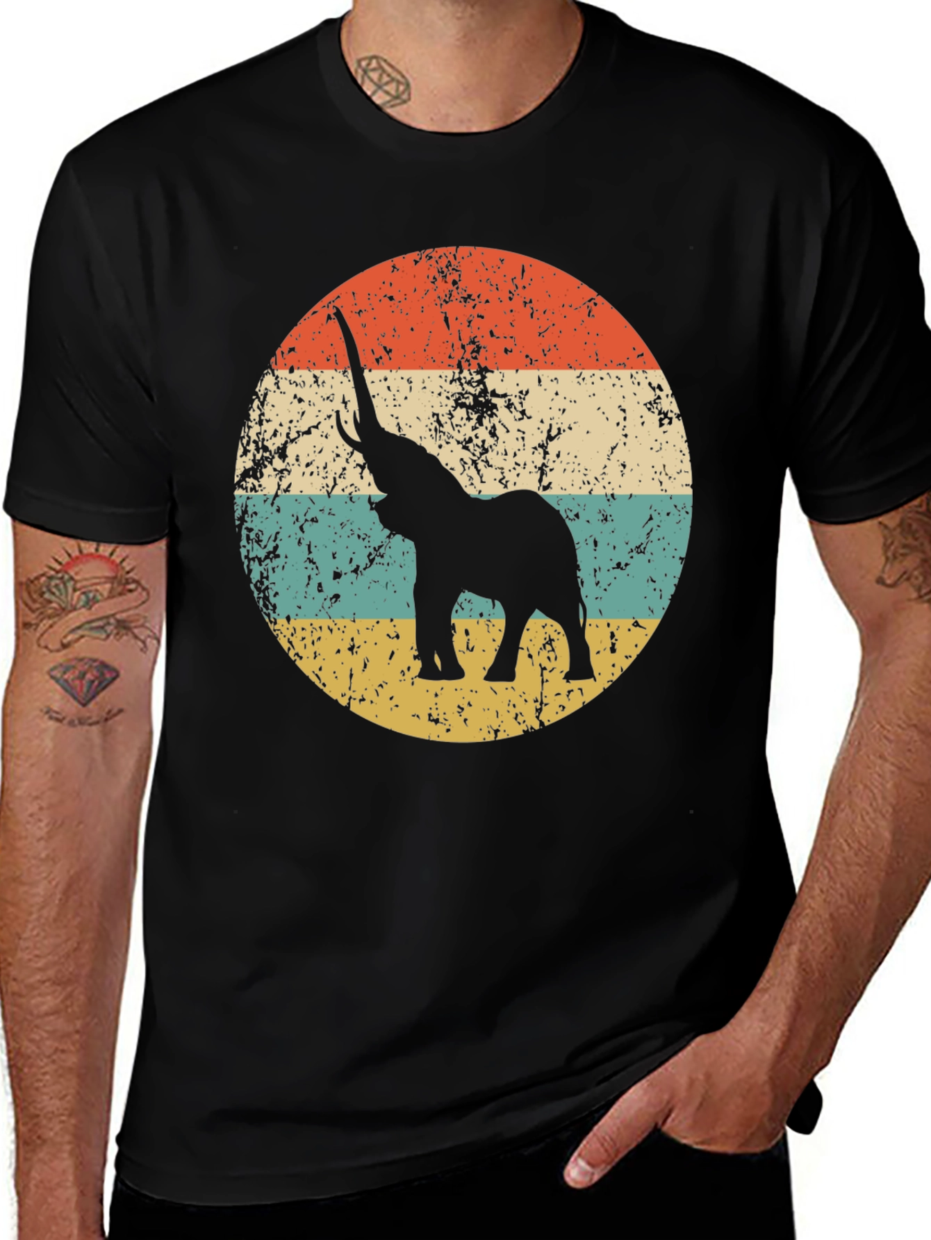 Variant 19 of Retro Elephant Graphic T-Shirt - Vintage Style Tee