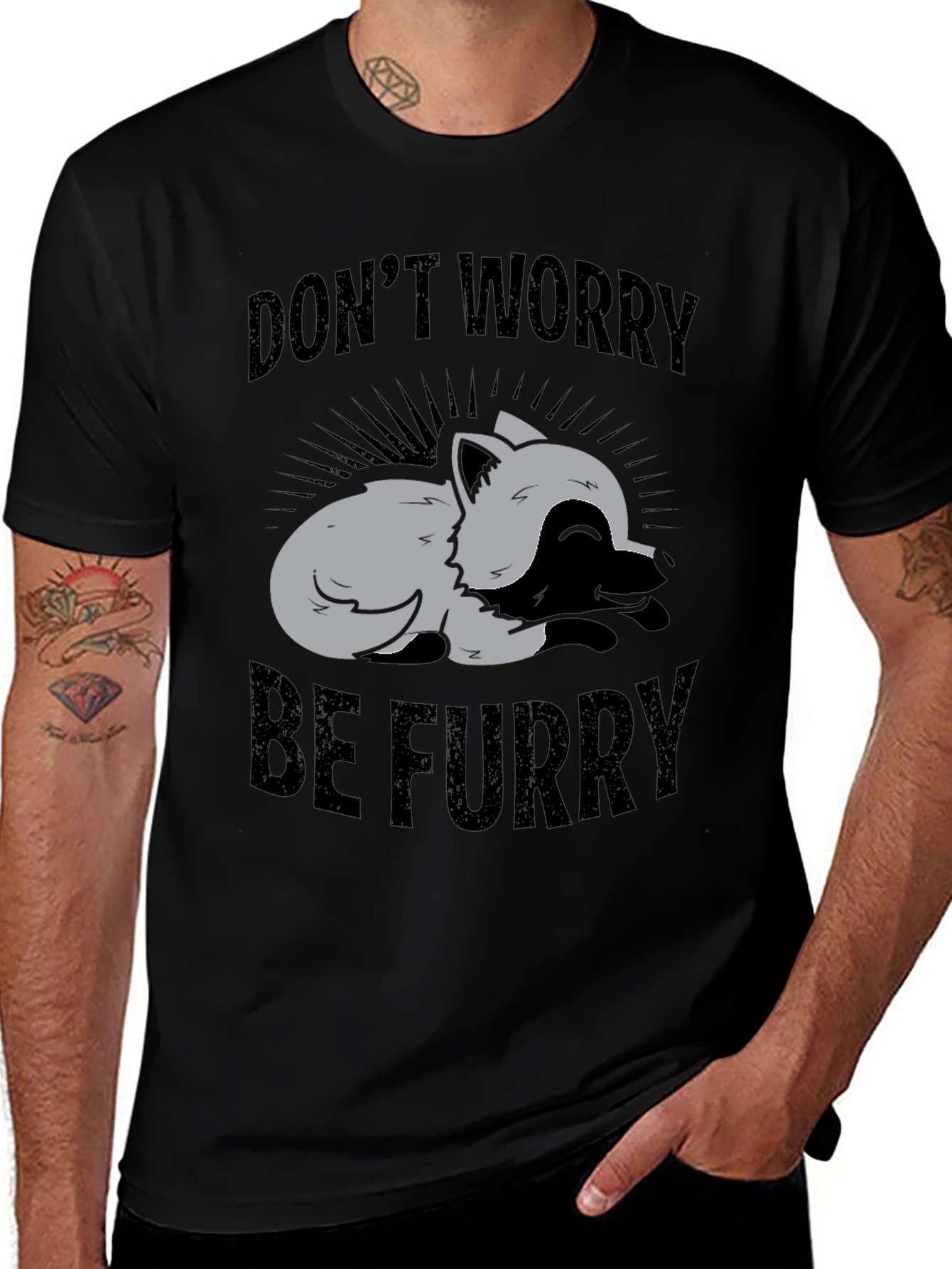 Variant 10 of Don't Worry Be Furry Graphic T-Shirt